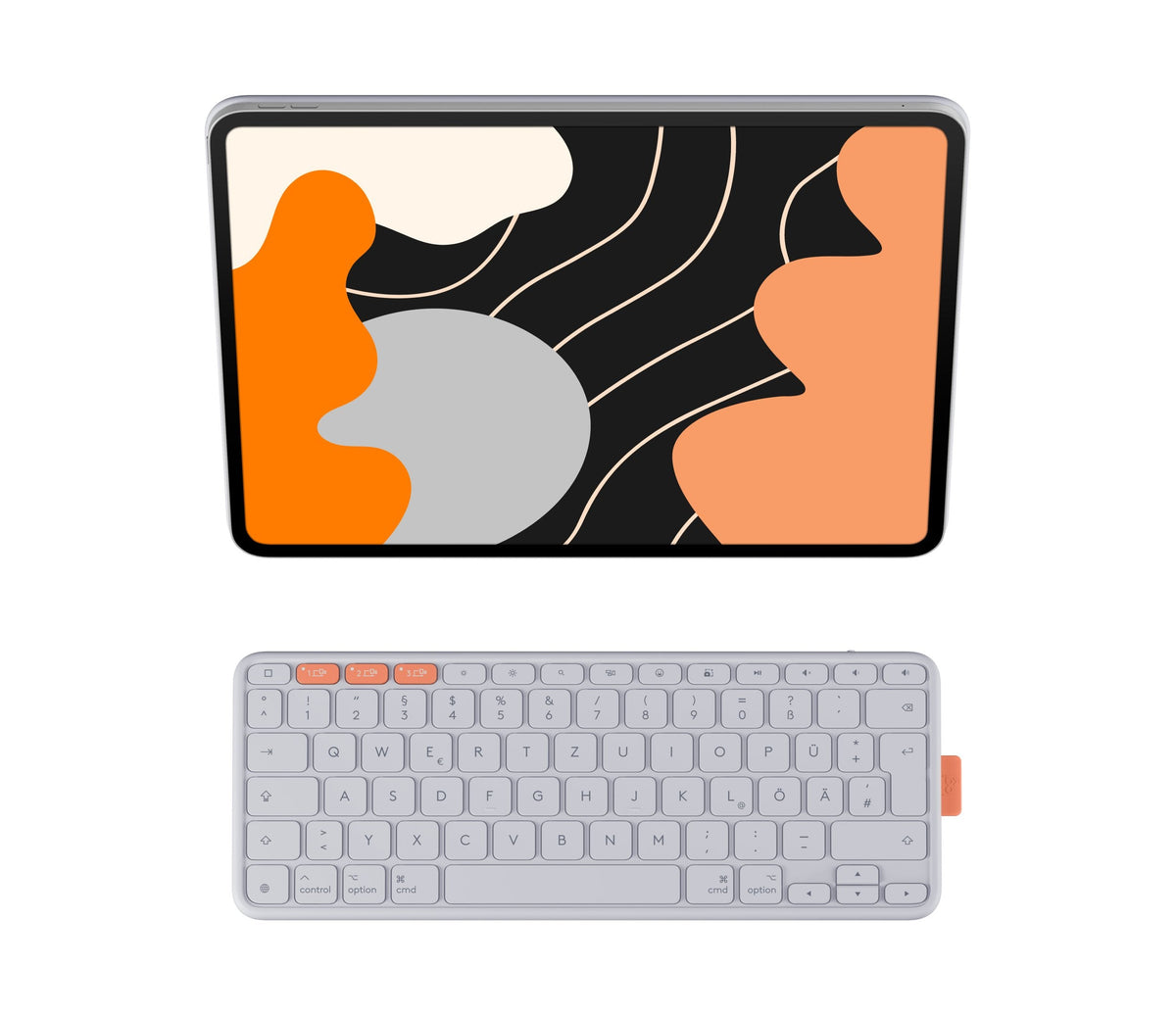 Logitech Flip Folio - Teclado Y Funda Tipo Folio - Full Size - Inalámbrico - Bluetooth 5.1 Le - Qwertz - Alemán - Pale Gris - Para Apple 13-Inch Ipad Air (M2, M3)