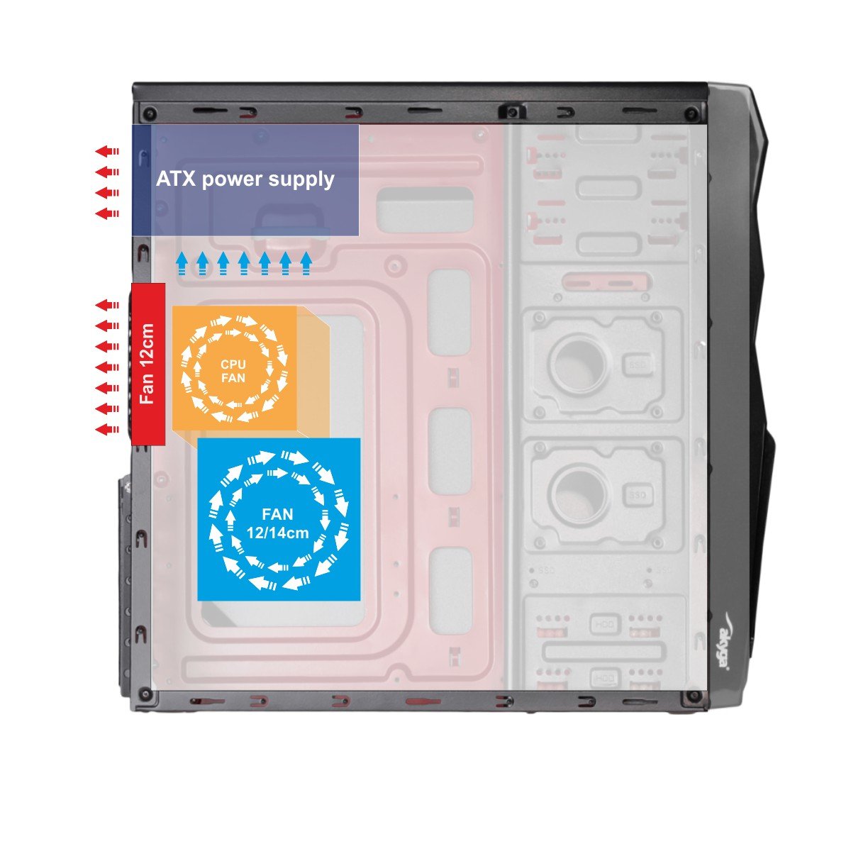 Akyga Caja Pc Micro Atx 2.Usb2.0 Ak995bk Sin Fuente