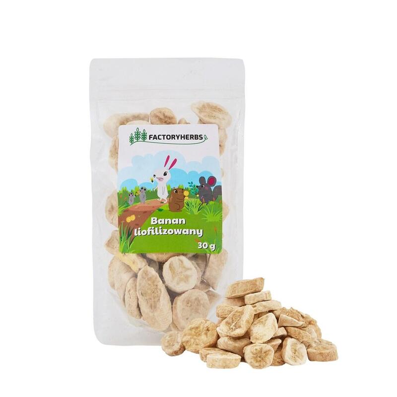 Factory Herbs Freeze-Dried Banana - Golosina Para Roedores Y Conejos - 30g