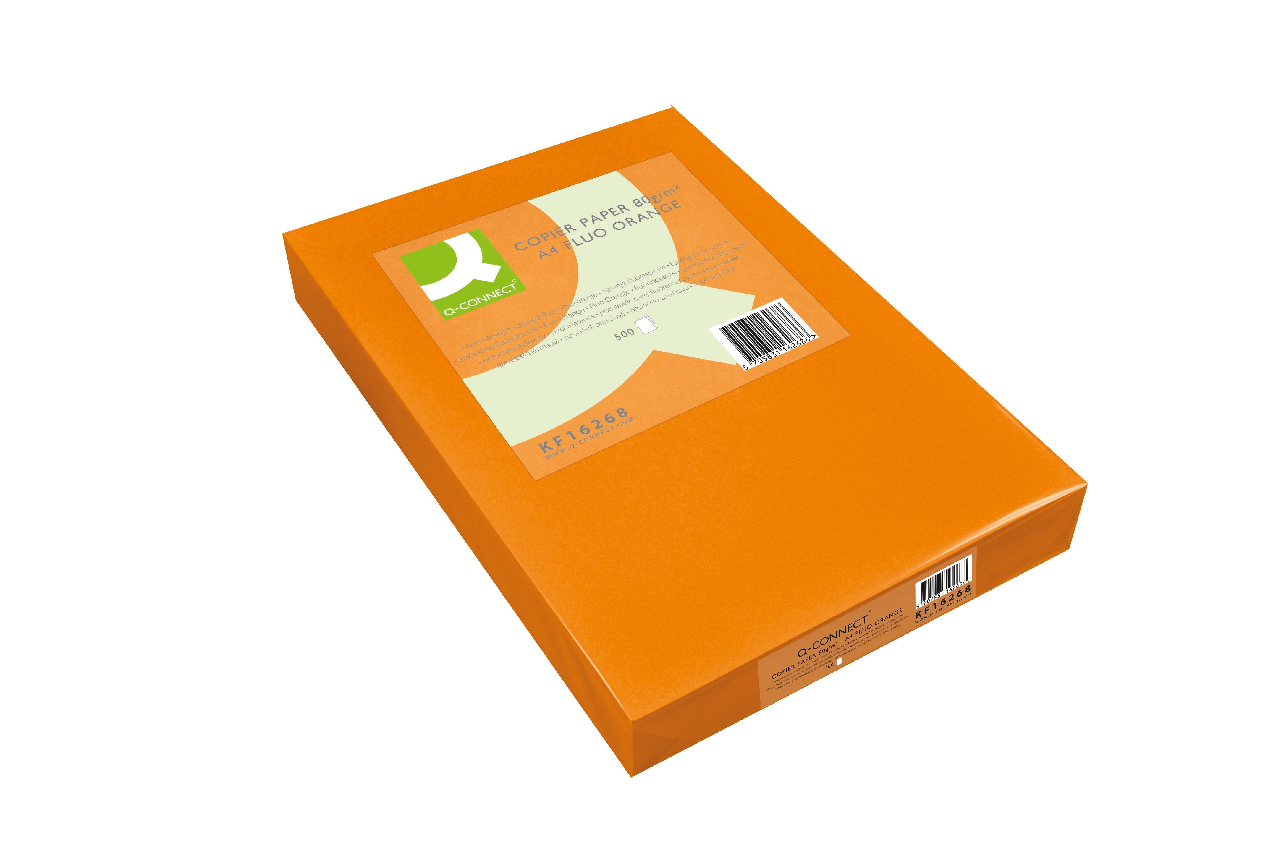 Q-Connect Kf16268 Papel Para Impresora De Inyección De Tinta A4 (210x297 Mm) Naranja