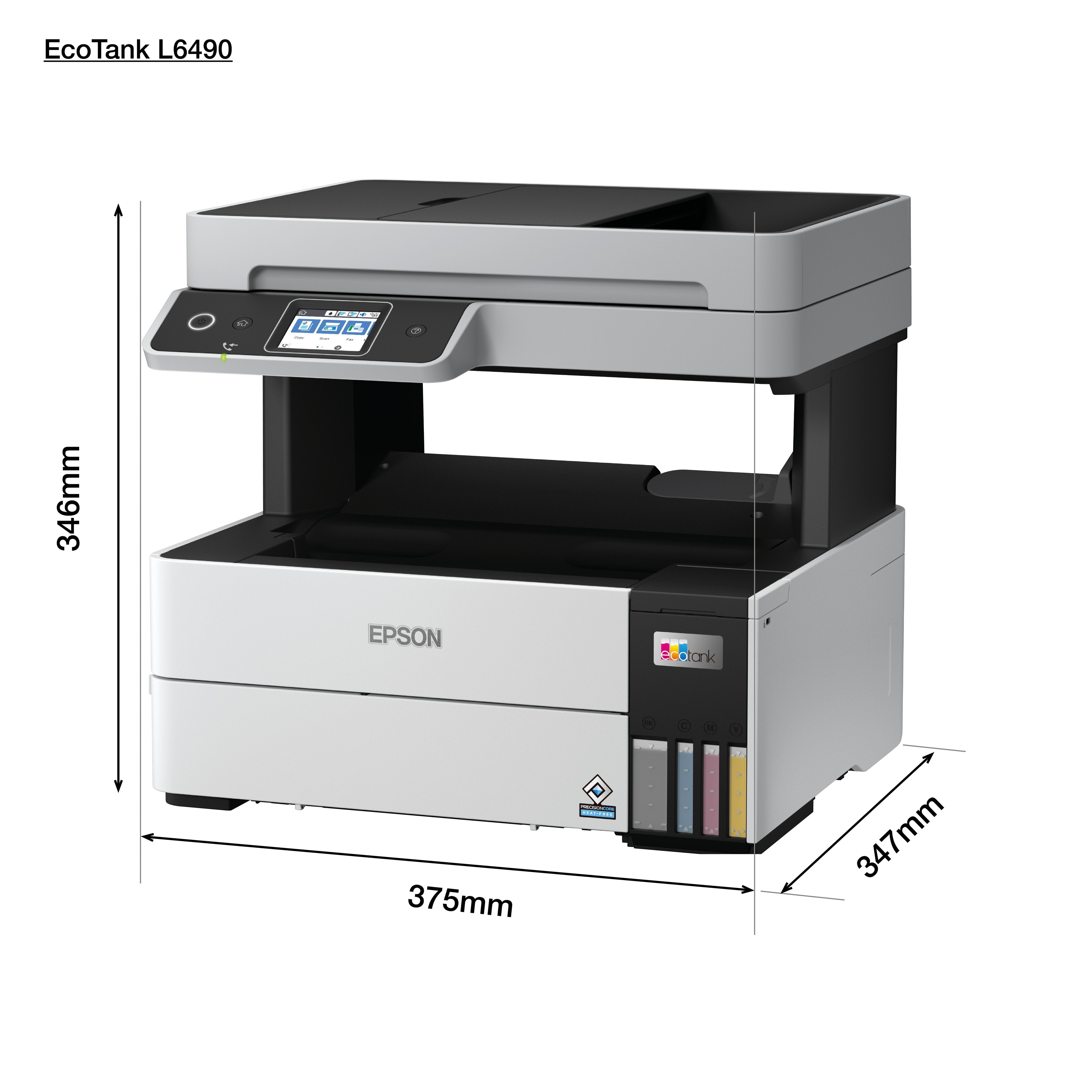 Impresora Multifuncion Epson Ecotank L6490, 4 En 1, Wi-Fi, Blanco Y Negro