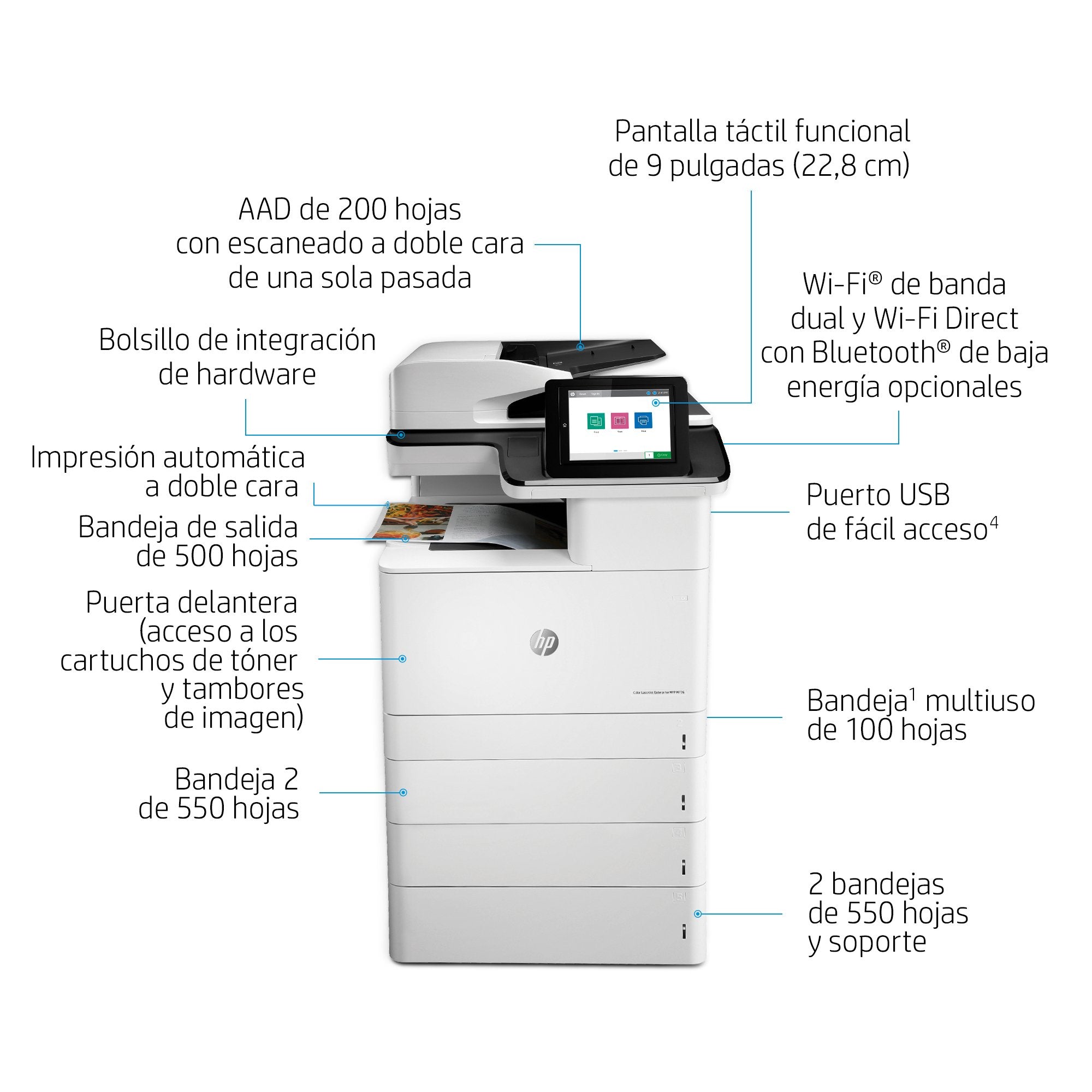 EAN 5715328307599 - HP Color LaserJet Enterprise MFP M776dn Laser A3 1200 x 1200 DPI 46 ppm Wifi imagen 13