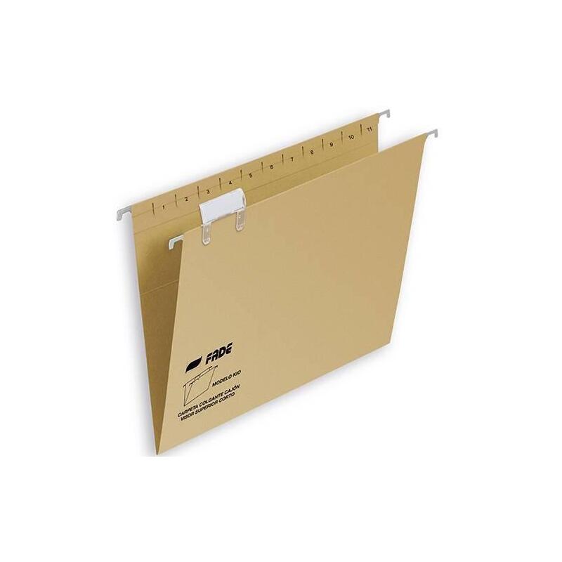 Fade Carpeta Colgante Visor Superior Kio Kraft Cartulina Folio Con Etiquetas -50u-