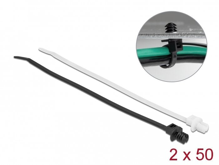 Delock Cablebinder Mit Lamellenfuss L 200 X B 4,8 Mm 100 Stück
