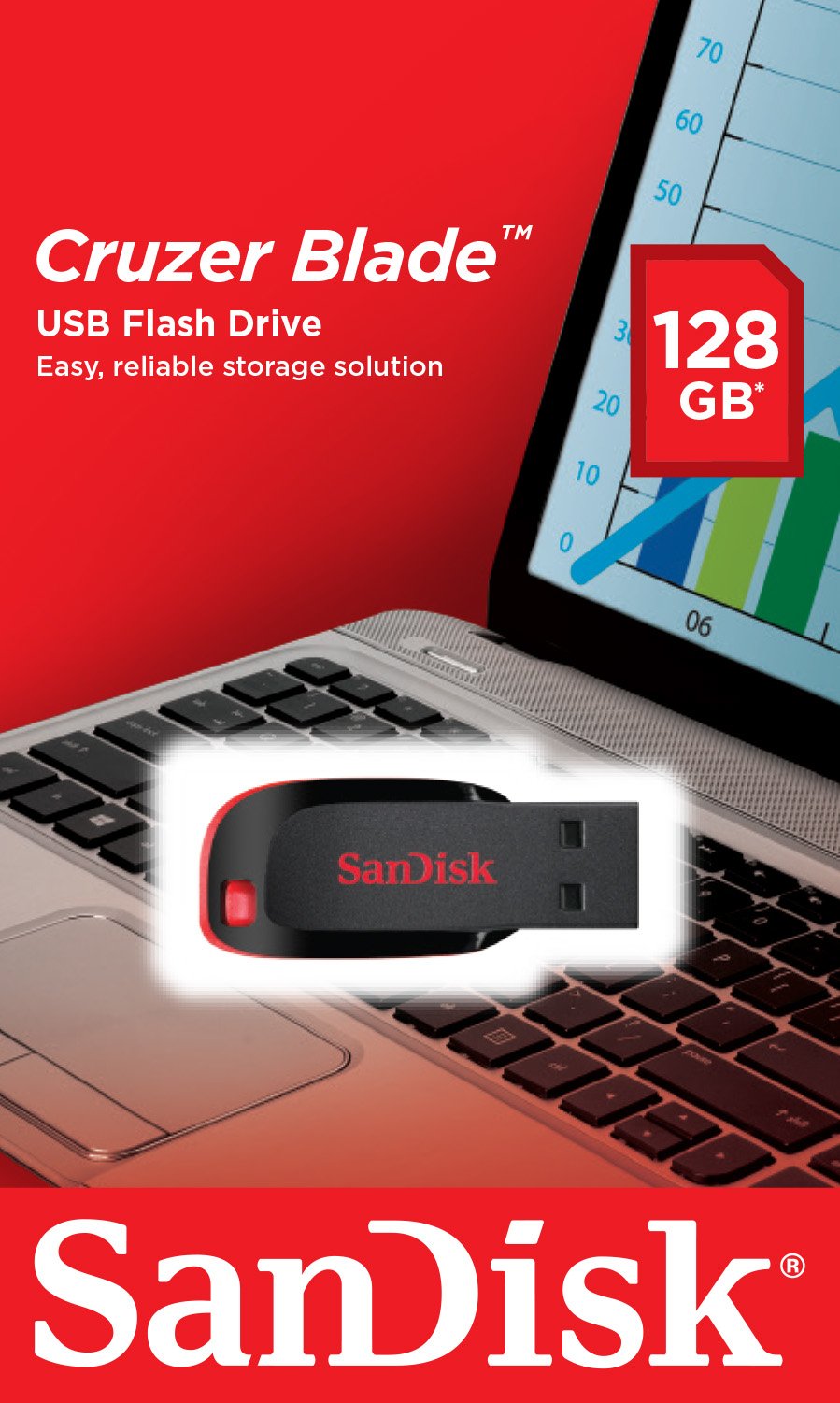 Pendrive 128gb Sandisk Cruzer Blade Usb 2.0