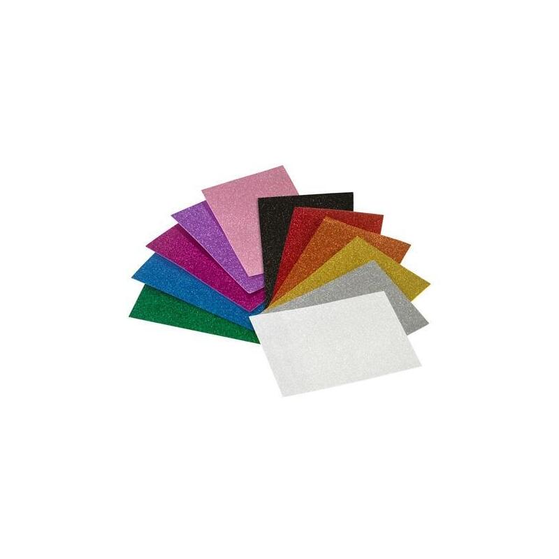 Faibo Láminas Eva 40x60cm Purpurina Colores Surtidos -Set De 5u-