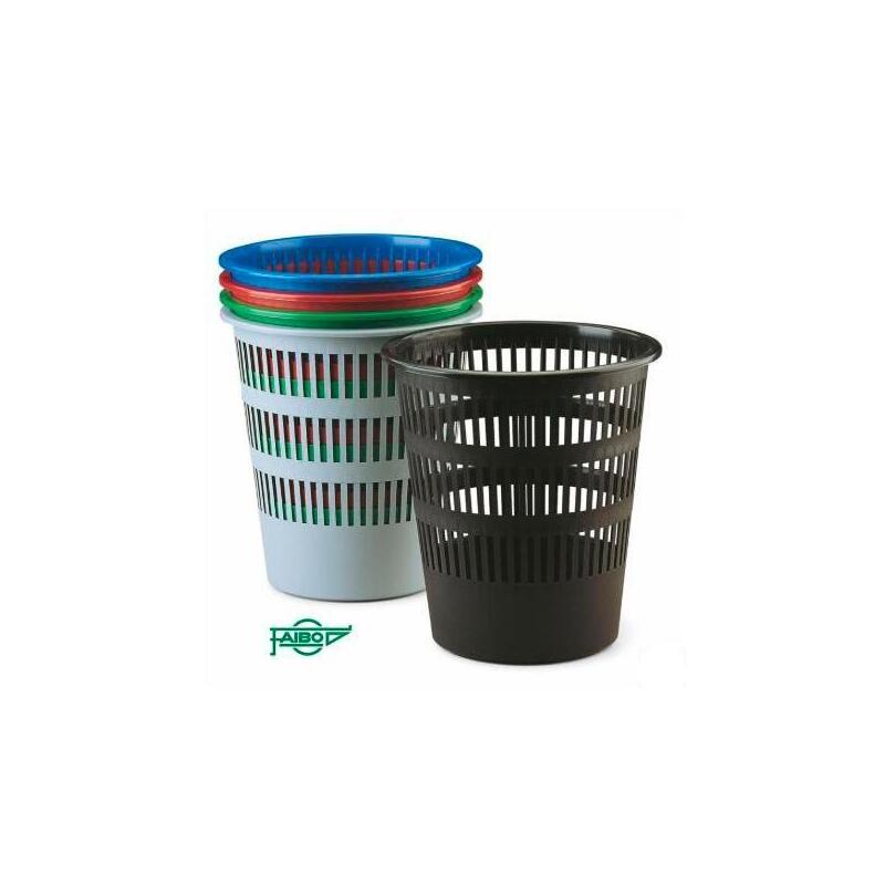 Faibo Papelera De Plástico En Polipropileno 12 L Rejilla 295x275 Mm Surtidos Serie 307 -9u-