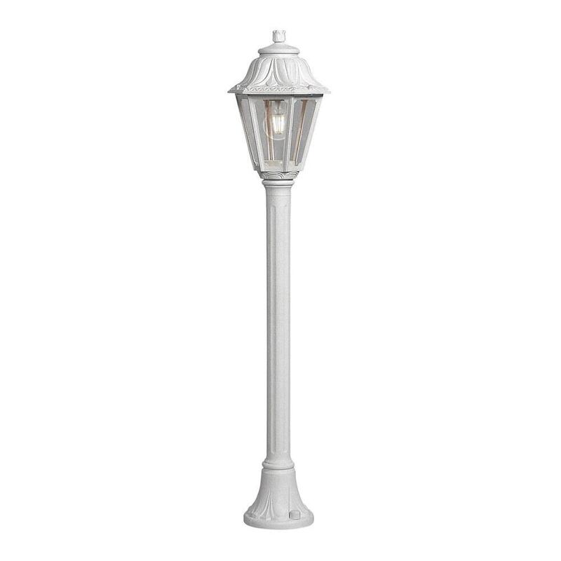 Farol Baliza Con Poste Mizar/Anna, Transparente, E27, Blanco, Ø220 X 1100 Mm