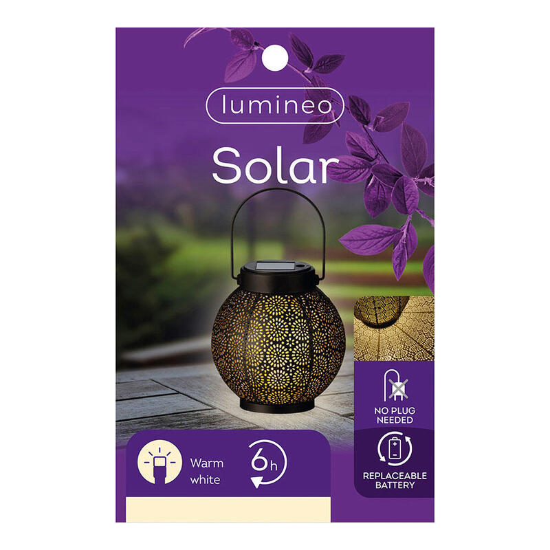 Farol Solar De Metal Para Exterior 16cm 897539