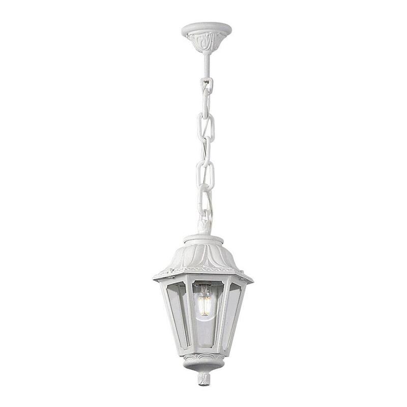 Farol Techo Con Cadena Sichem/Anna, Transparente, E27, Blanco, Ø220 X 800 Mm