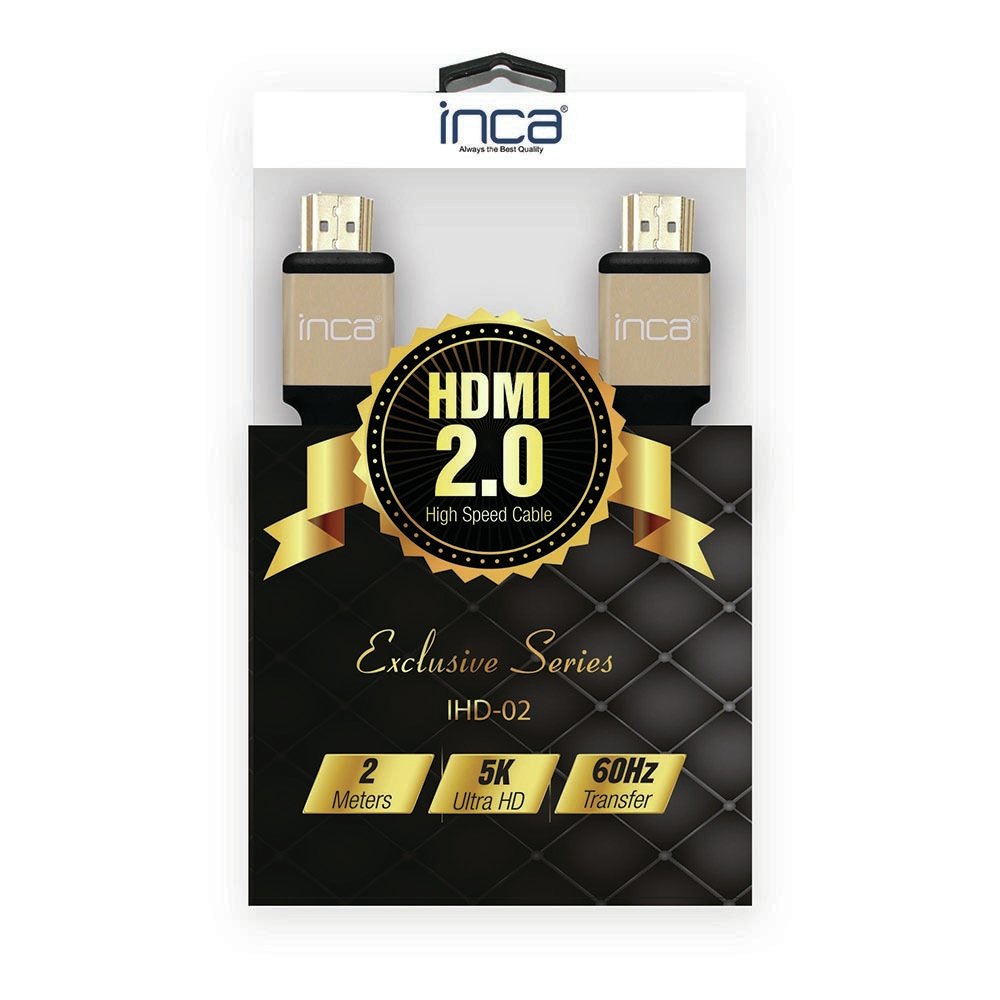 EAN 8697980470279 - Inca IHD-02 cable HDMI 2 m HDMI tipo A (Estándar) Negro, Oro imagen 10