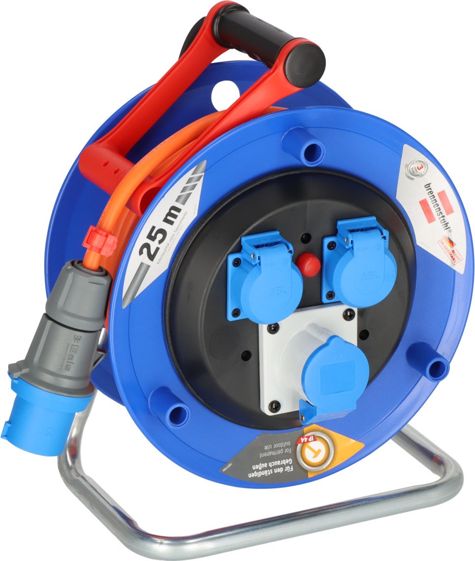 EAN 4007123673919 - Brennenstuhl 1182690100 base múltiple 25 m 3 salidas AC Exterior Azul, Naranja imagen 1