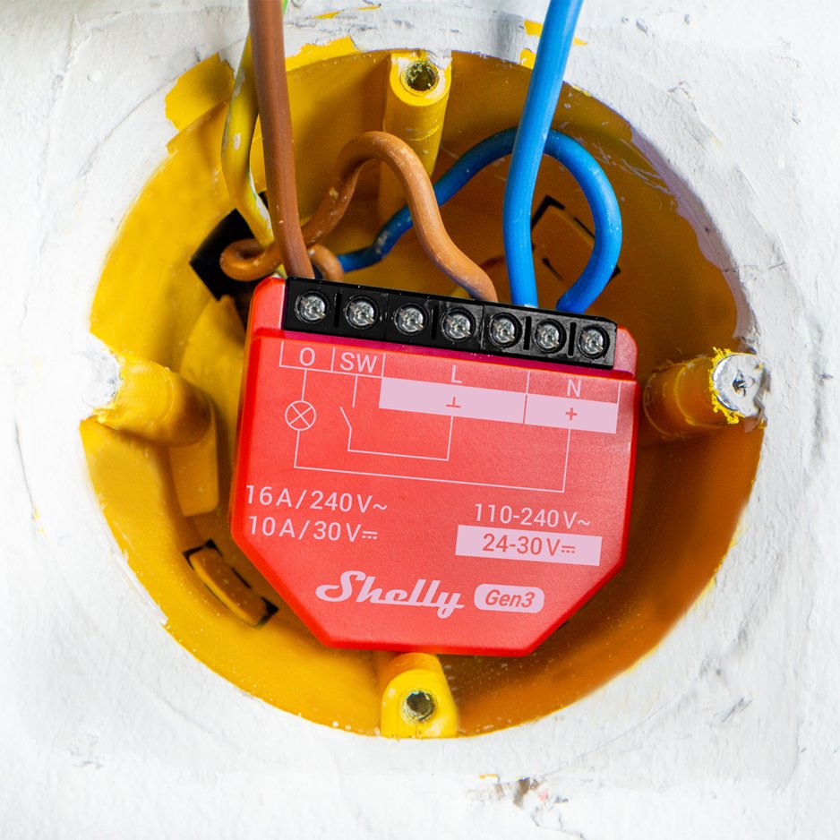 Shelly 1pm Gen3 Rojo - Relé Inteligente Wifi