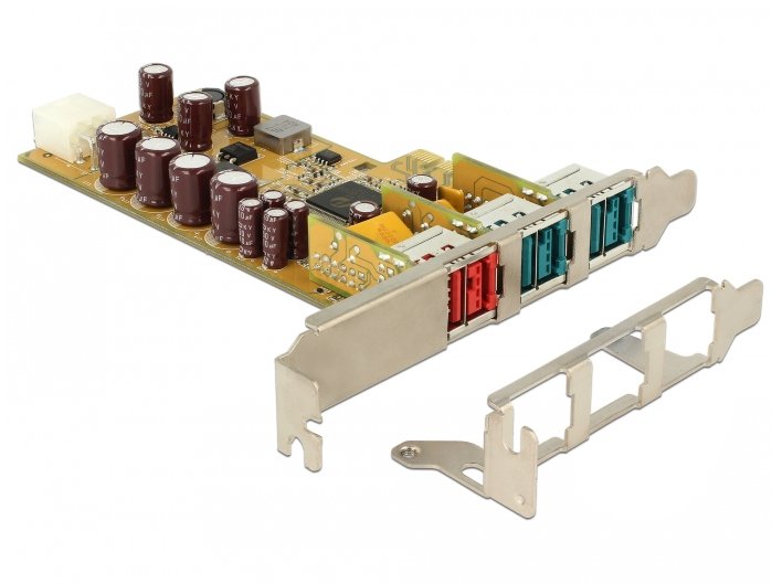 Poweredusb Pci Express Karte 1 X 24 V + 2 X 12 V Delock