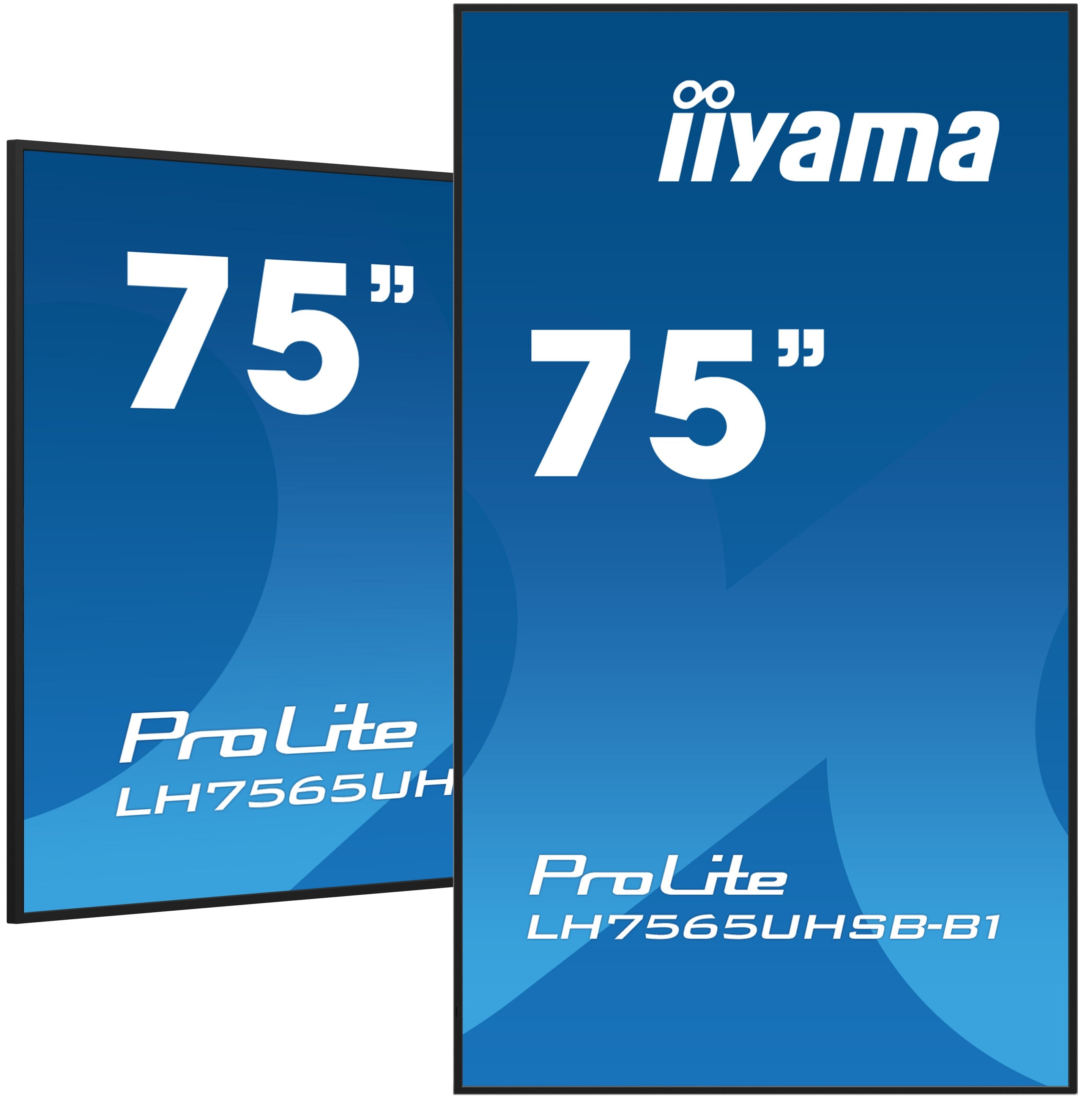 Iiyama Lh7565uhsb-B1 Pantalla De Señalización Diseño De Quiosco 189,2 Cm (74.5") Led Wifi 800 Cd / M² 4k Ultra Hd Negro Procesador Incorporado Android 11 24/7