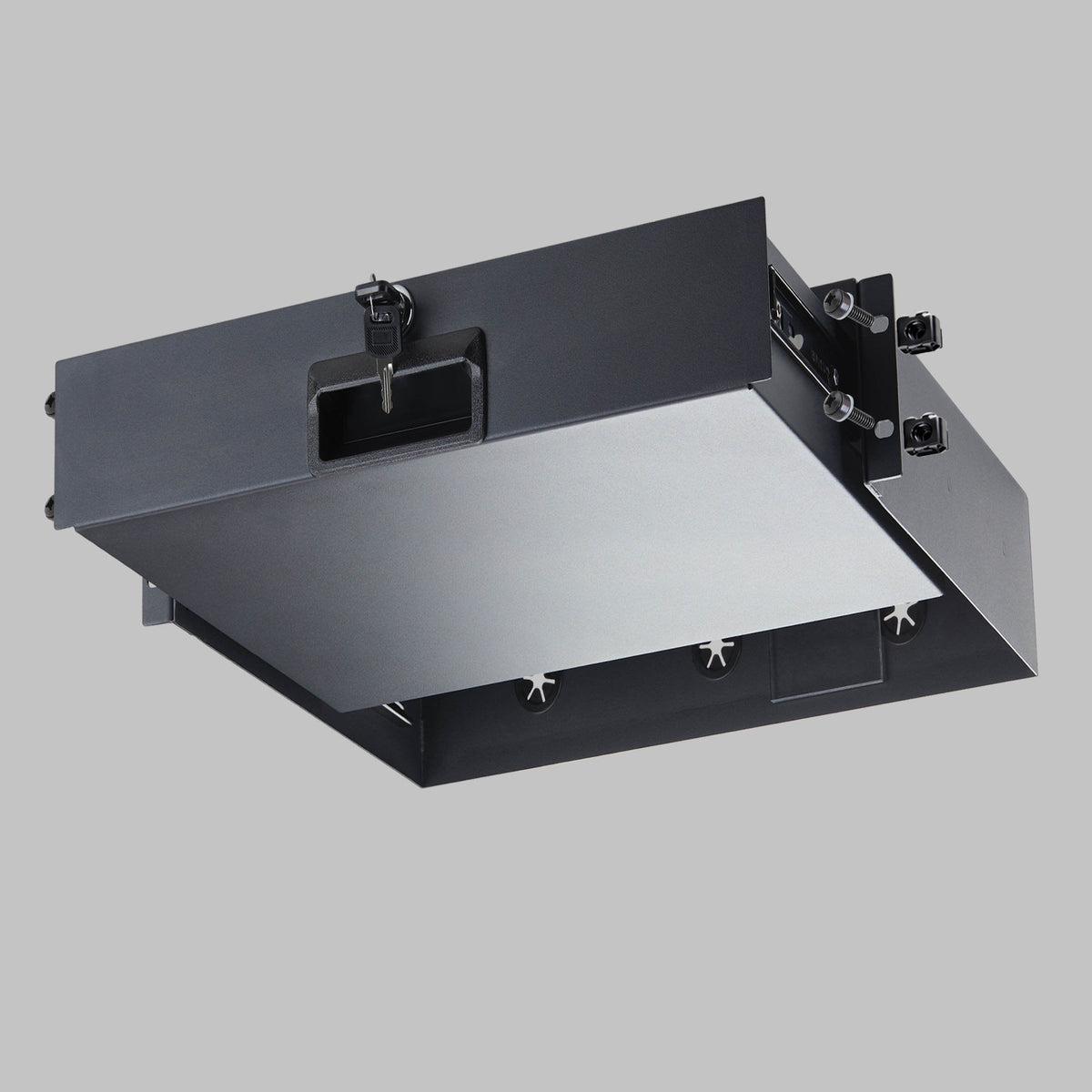 Startech.Com Startech - Rack Storage Drawer - Trasero Kabeldurchführungsöffnungen, Llave Enthalten, Con Cerradura, Acero, 10 Kg Capacidad - Parte Frontal - Schrankmontage, Rack Montable - Negro