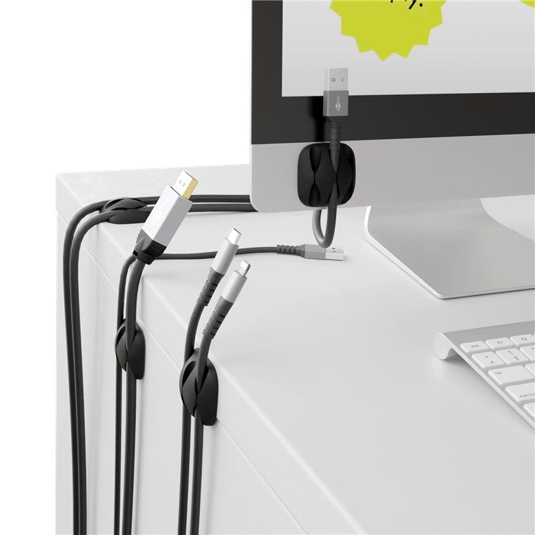 EAN 4040849703980 - Goobay 70398 organizador de cables Escritorio/pared Soporte para cables Negro 4 pieza(s) imagen 7