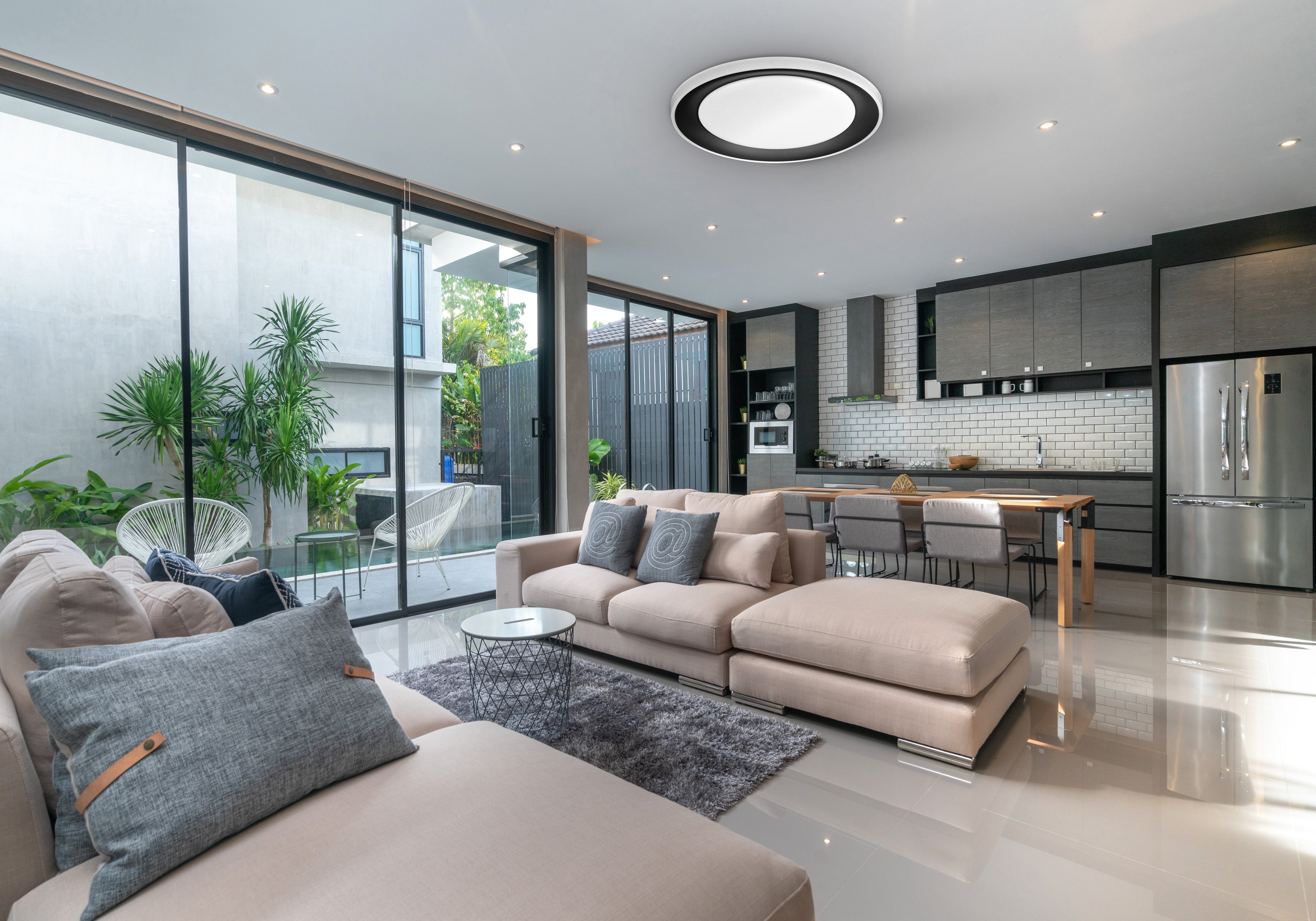 Activejet Plafon Led Aje-Kris Black + Pilot Iluminación De Techo Bombilla(S) No Reemplazable(S) 30 W G