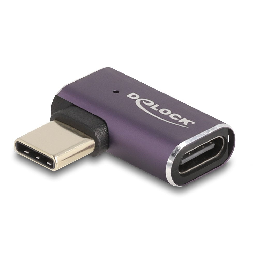 Delock 60287 Usb Adaptador 40 Gbps Usb Type-C Pd 3.1 240 W Macho A Puerto Hembra Sesgado Hacia La Izquierda Y Hacia La Derecha 8k 60 Hz Metal