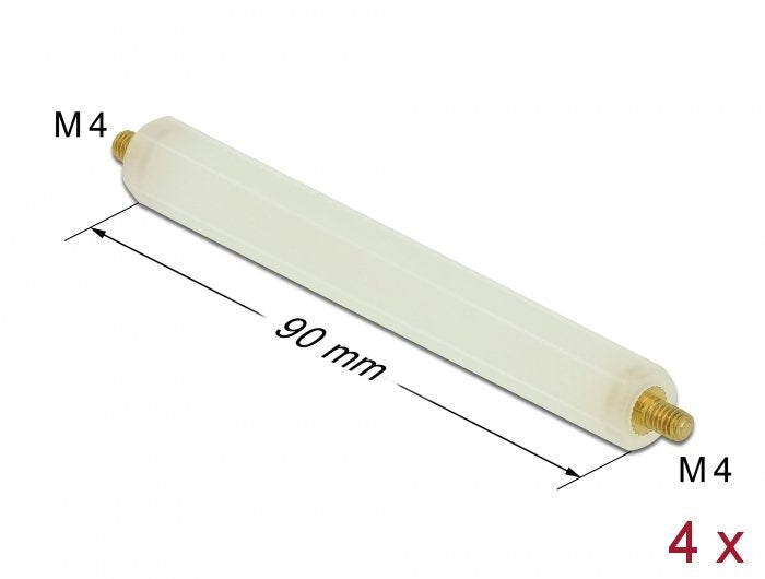 Abstandshalter M4 X M4, Sechskant, Aussen Aussen, 90 Mm Natur 4 Stück