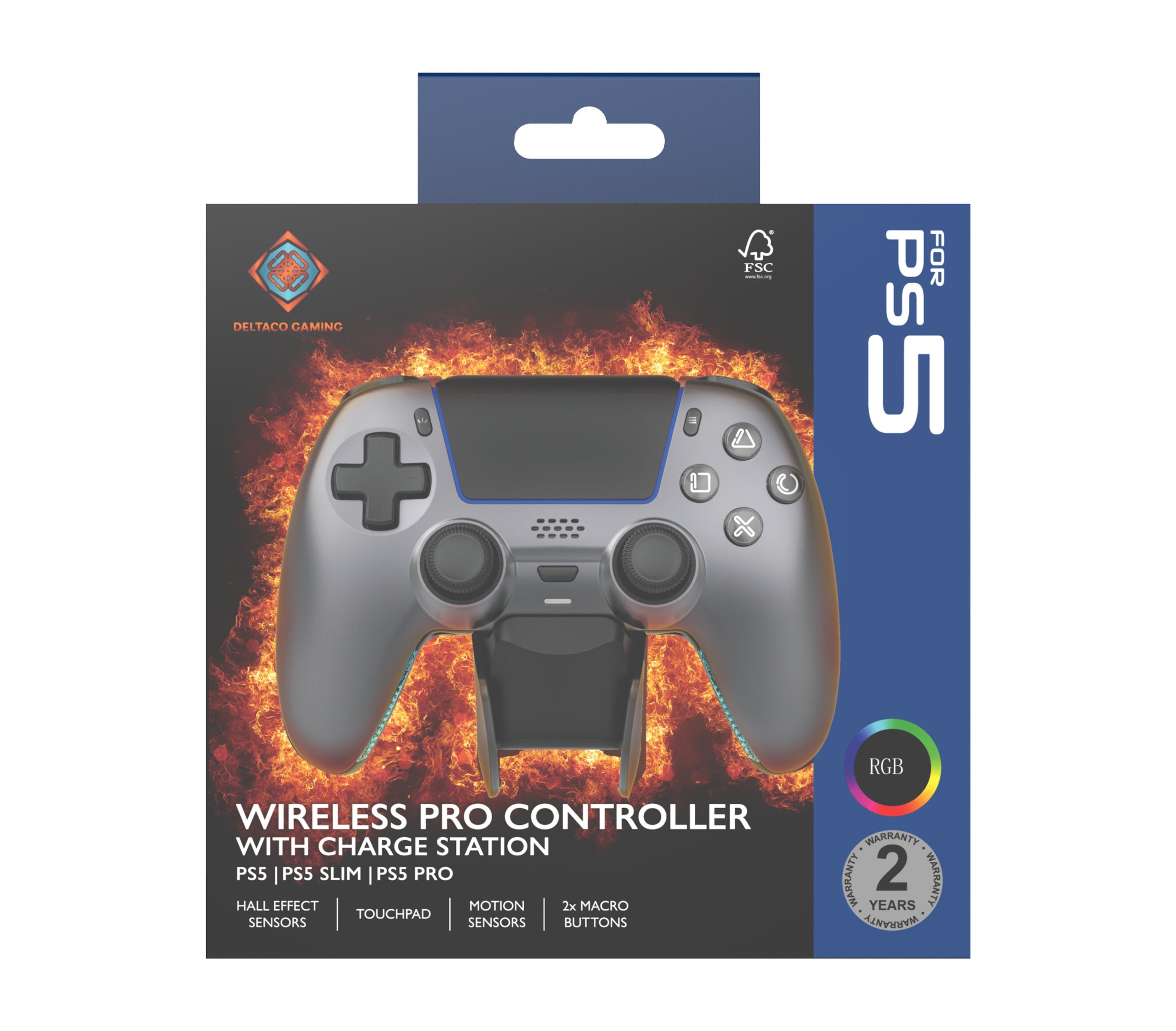 EAN 7333048072498 - Deltaco Gaming GAM-199-STEELGRAY mando y volante Gris, Metálico, Acero Bluetooth/USB Gamepad PlayStation imagen 6