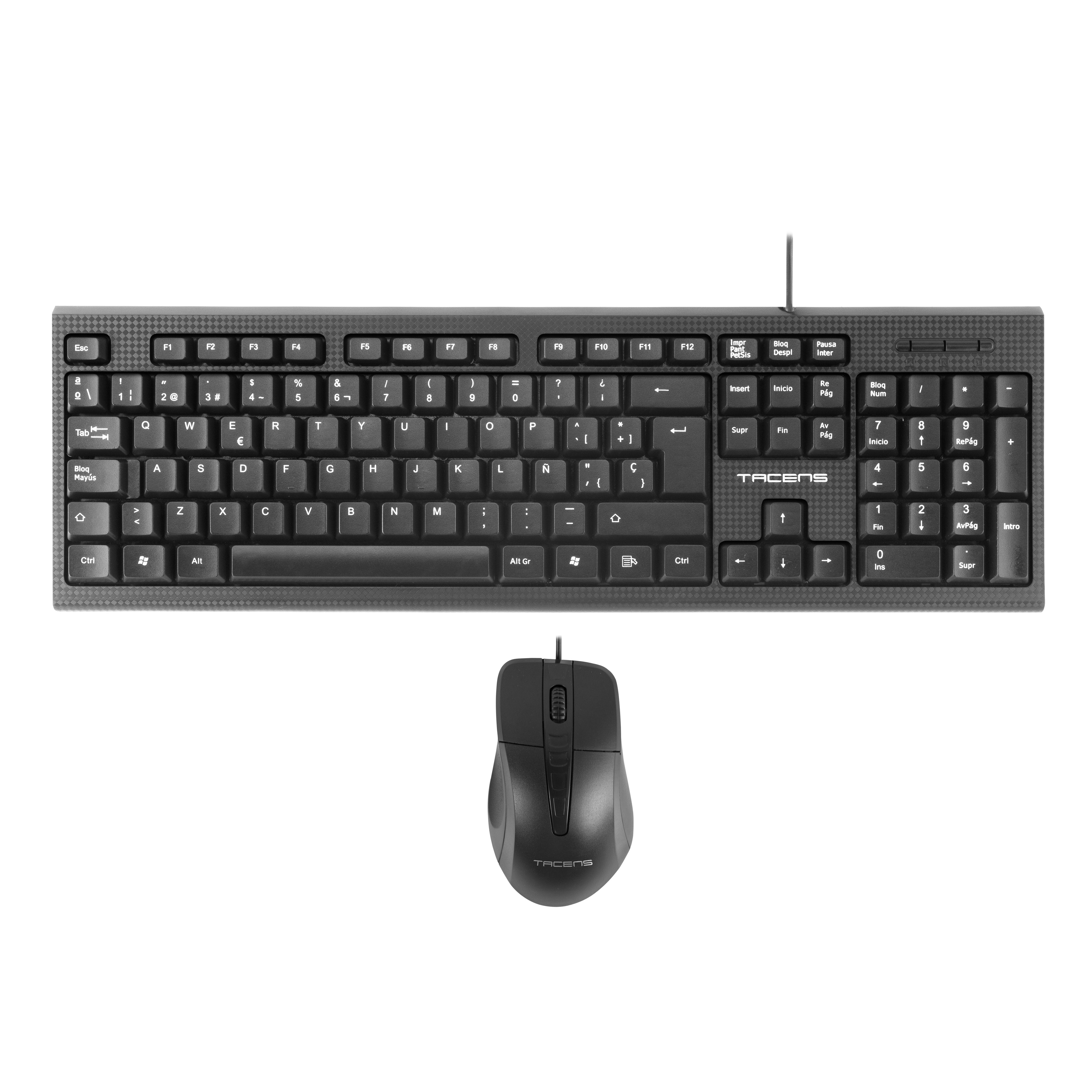 Teclado Español + Ratón Tacens Anima Acp0 Multimedia Usb 1200dpi Negro
