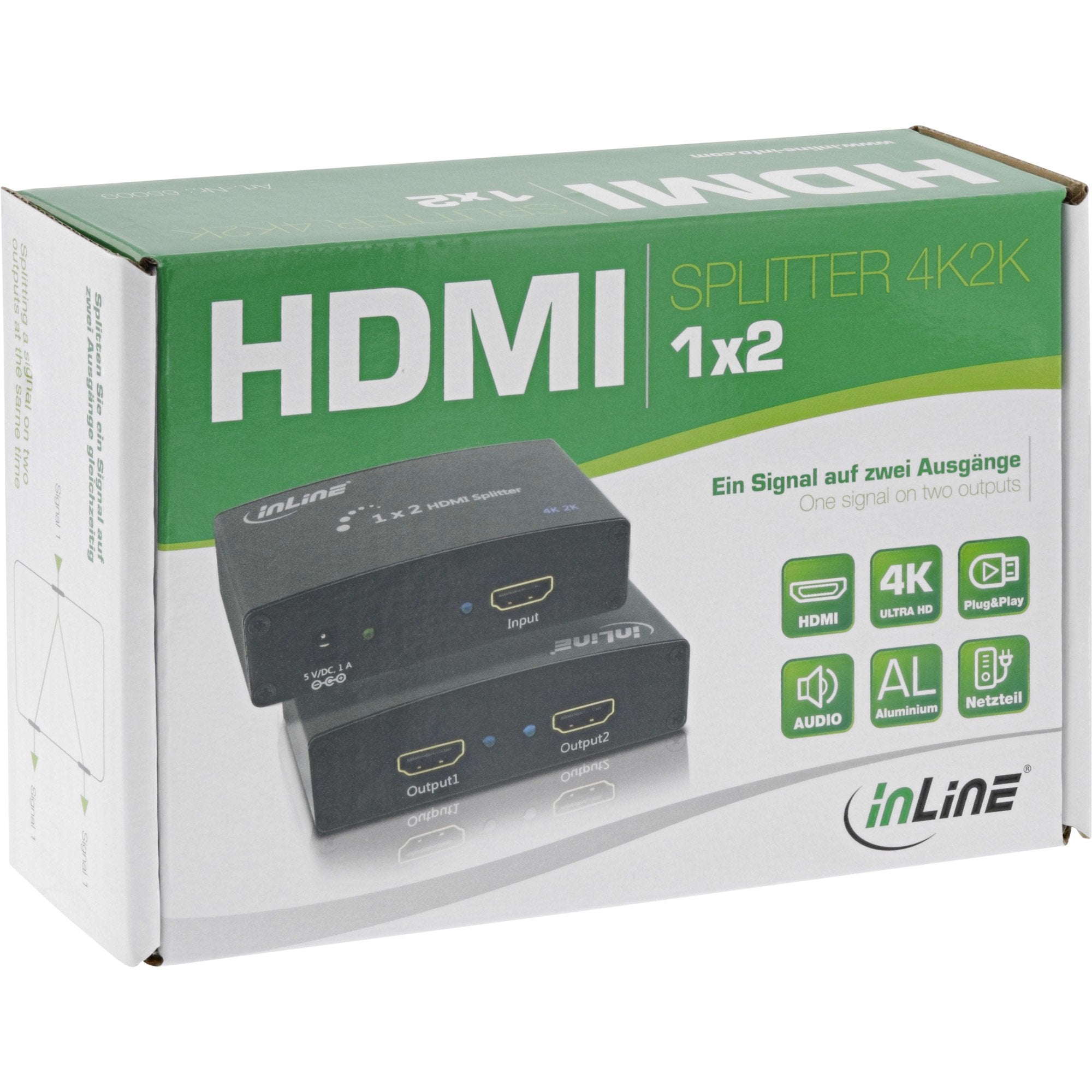 Divisor Inline Hdmi 2 Puertos 4k2k Ultrahd