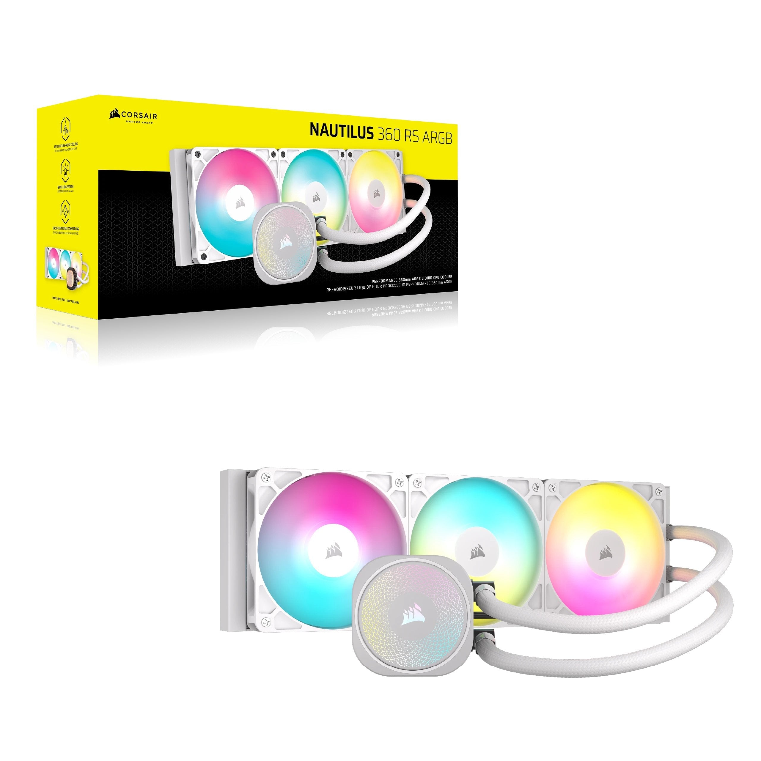 EAN 0840006687597 - Corsair Nautilus 360 RS ARGB Liquid Procesador Sistema de refrigeración líquida todo en uno Blanco 1 piez imagen 2