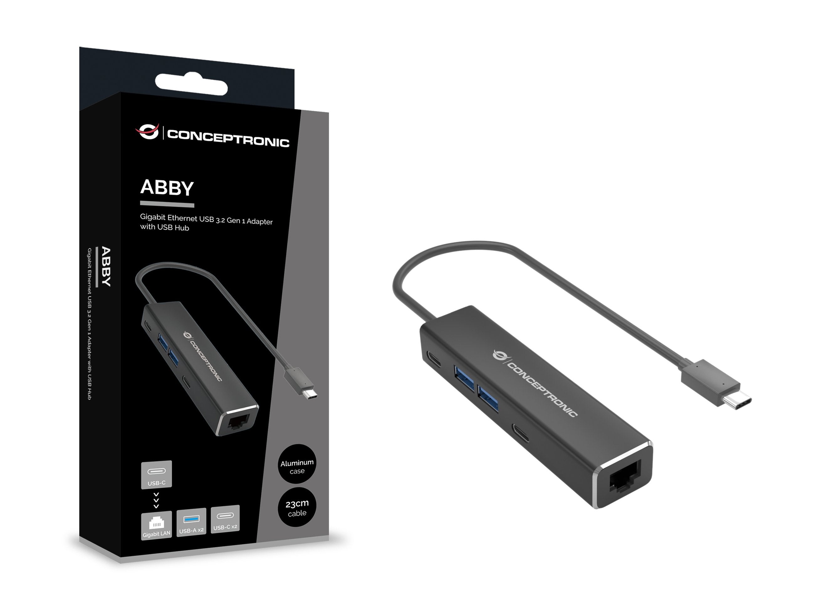 Conceptronic Adaptador Usb-C ->Rj45 Gigabit,2xusb-C 2xusb-A Sw