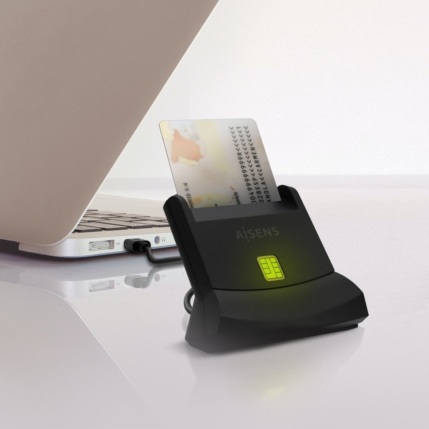 Aisens Lector De Tarjeta Inteligente Dni - Negro