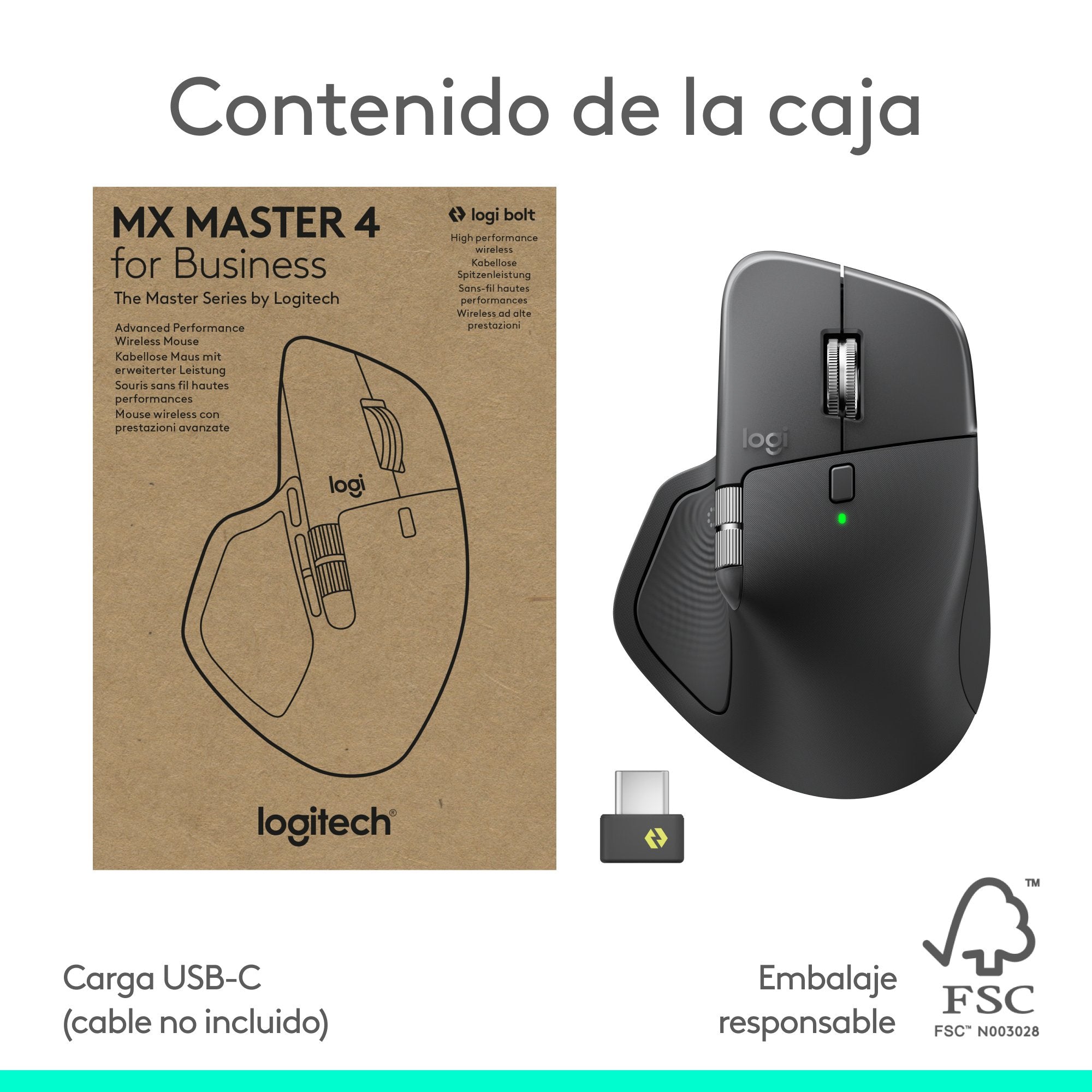 EAN 5099206133143 - Logitech MX Master 4 for Business ratón Oficina mano derecha RF Wireless + Bluetooth Laser 8000 DPI imagen 27