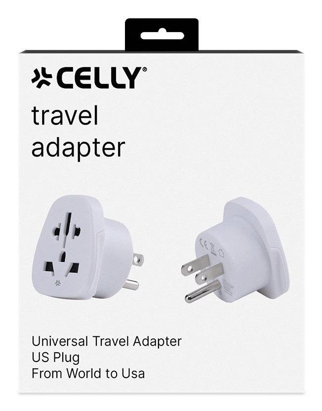 EAN 8021735218869 - Celly TRAVELADAPTERUS adaptador de enchufe eléctrico Universal Blanco imagen 3