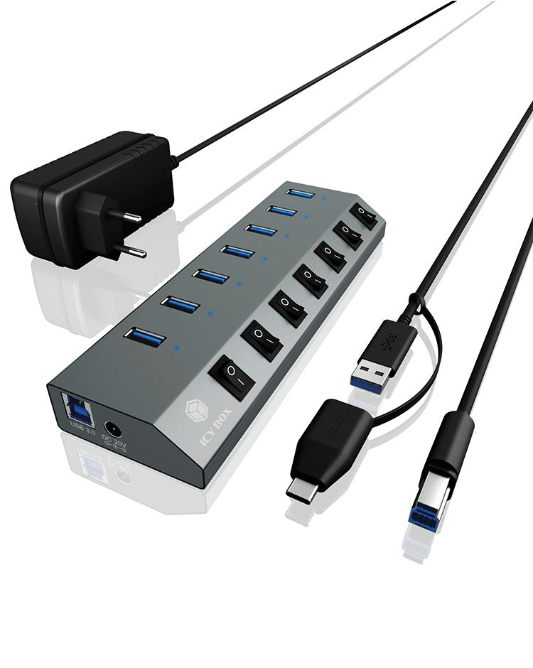Raidsonic Ib-Hub1701-C3 Hub De 7 Puertos Usb 3.0 Tipo A