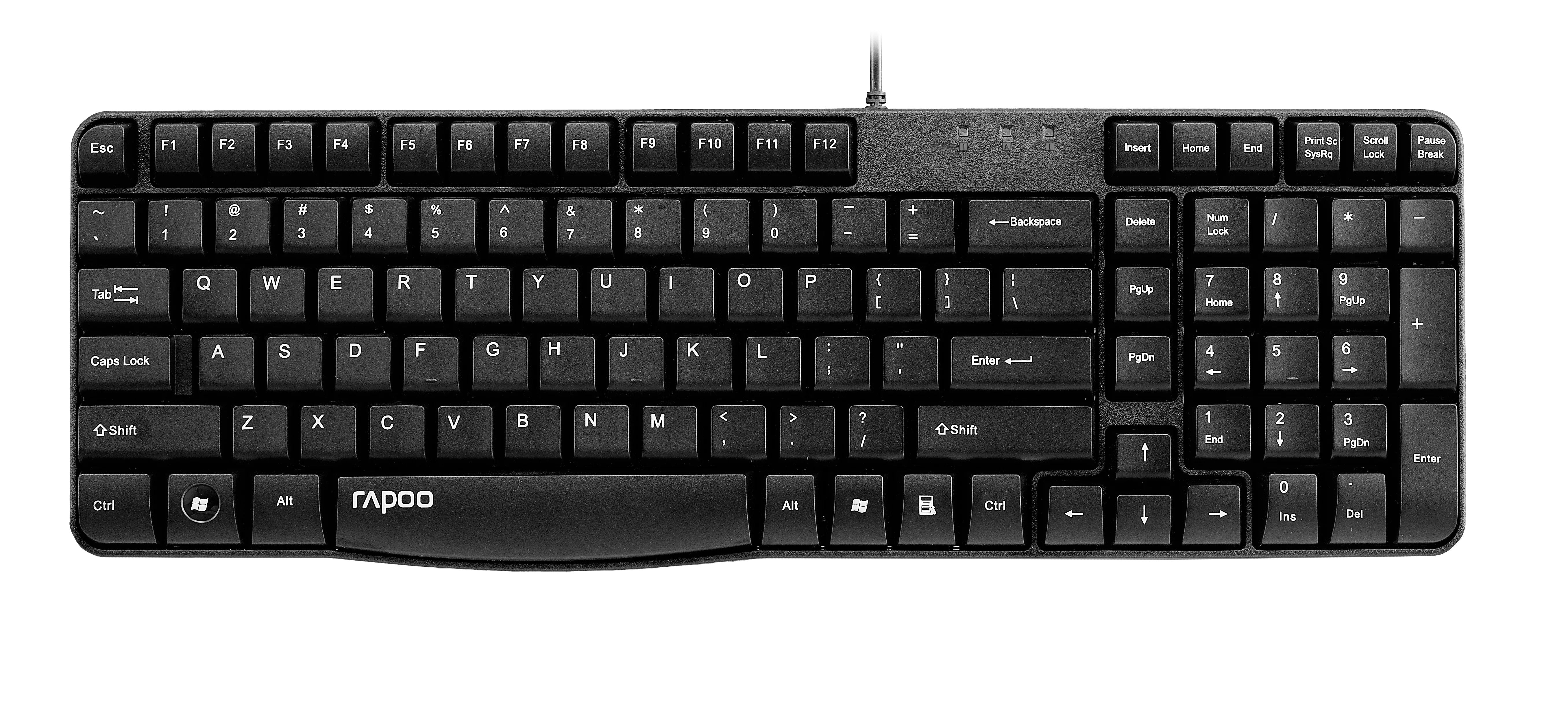 Teclado Rapoo Usb N2400 Portugues Resistente A Salpicaduras Membrana Sellada