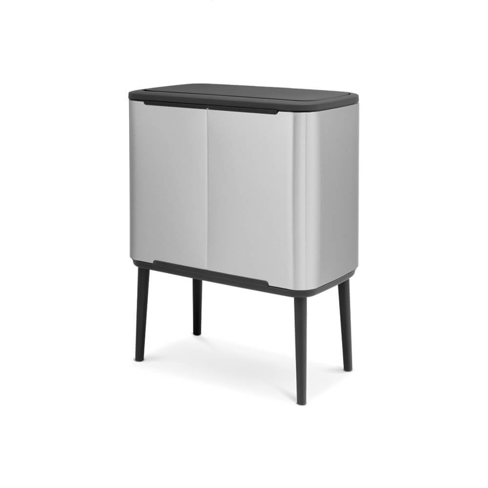 Brabantia 316081 Papelera 33 L Rectangular Acero Inoxidable Negro, Acero Inoxidable