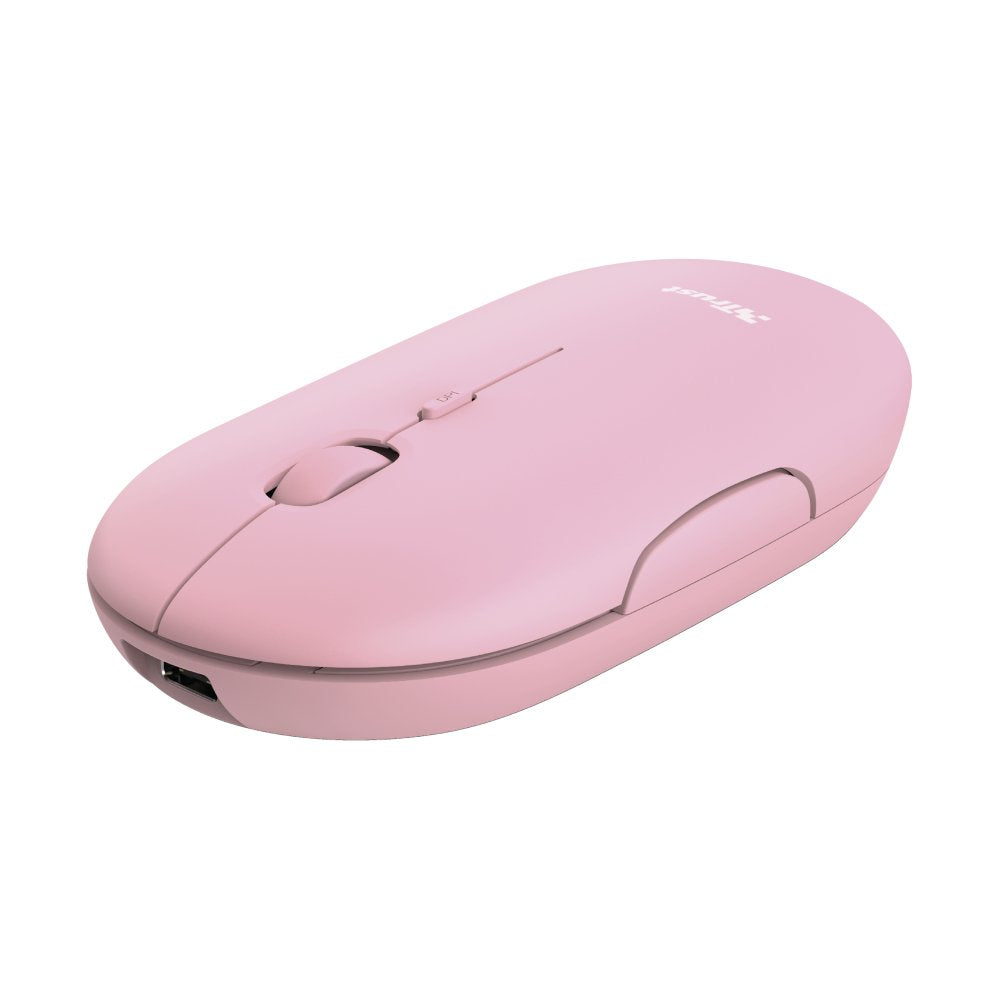 Ratón Inalámbrico Por Bluetooth Trust Puck Batería Recargable Hasta 1600 Dpi Rosa