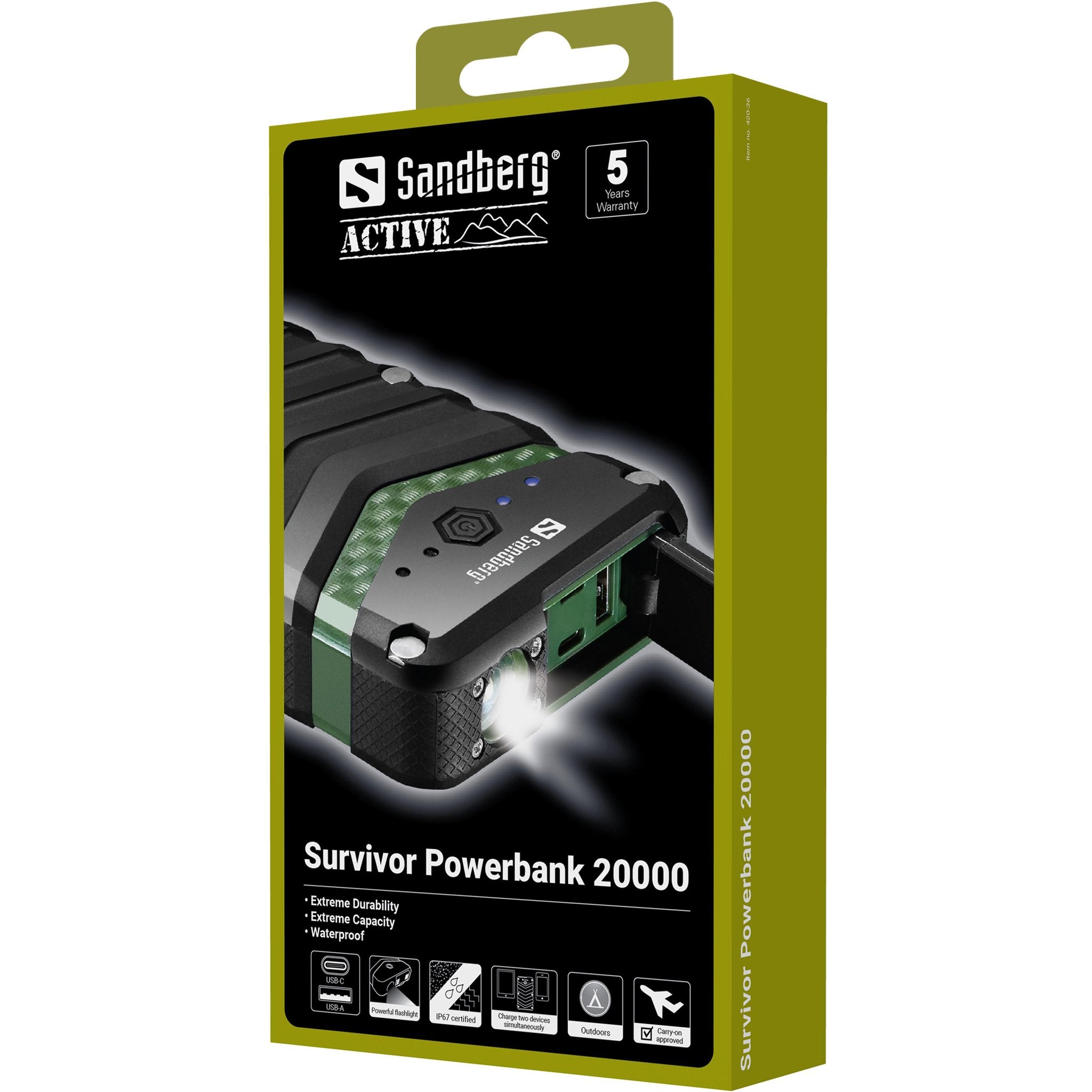 EAN 5705730420368 - Sandberg 420-36 batería externa Ión de litio 20000 mAh Negro, Verde imagen 8