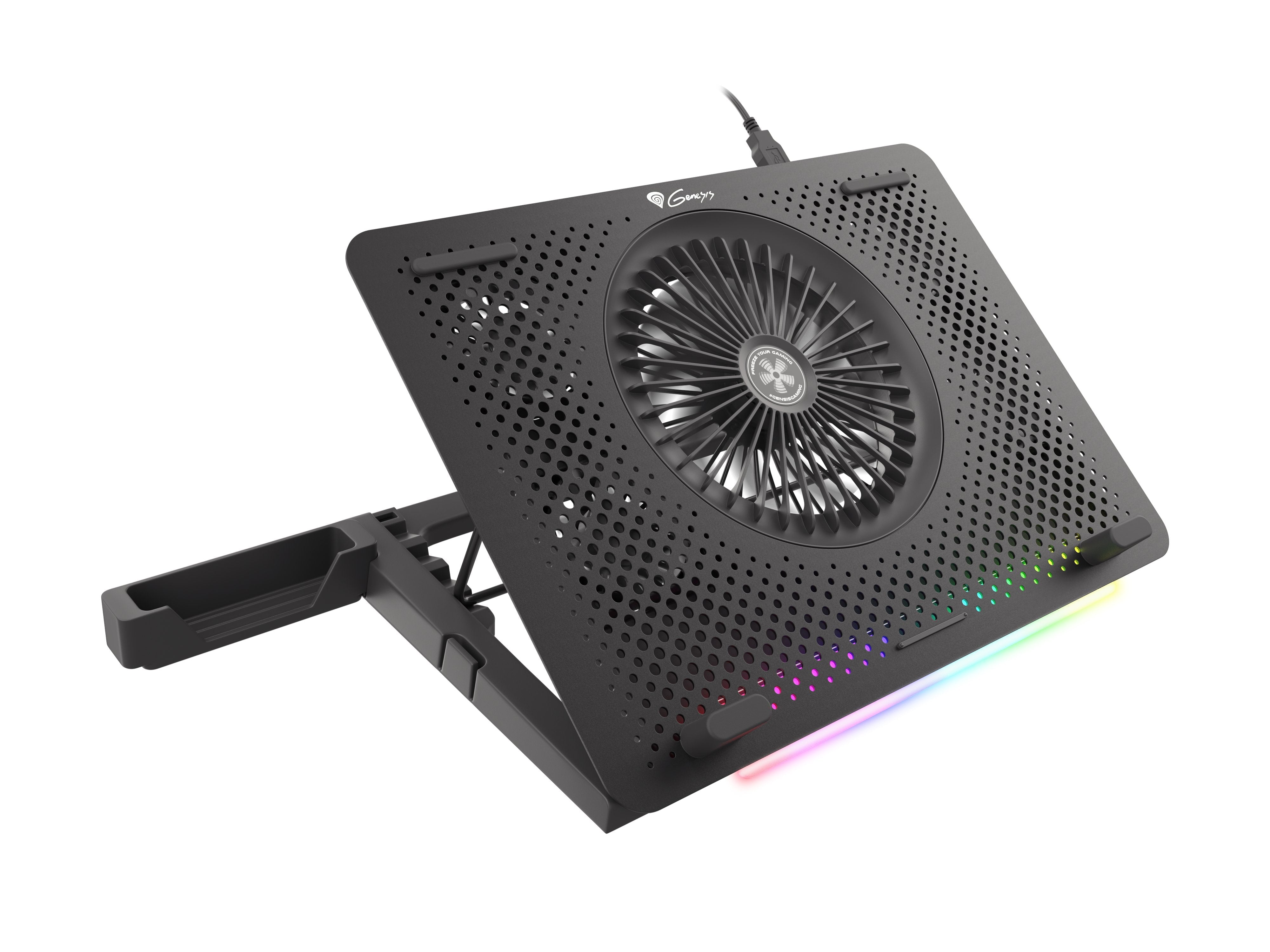 Base Refrigeradora Genesis Oxid 450 Rgb Para Portatil Hasta 15.6"