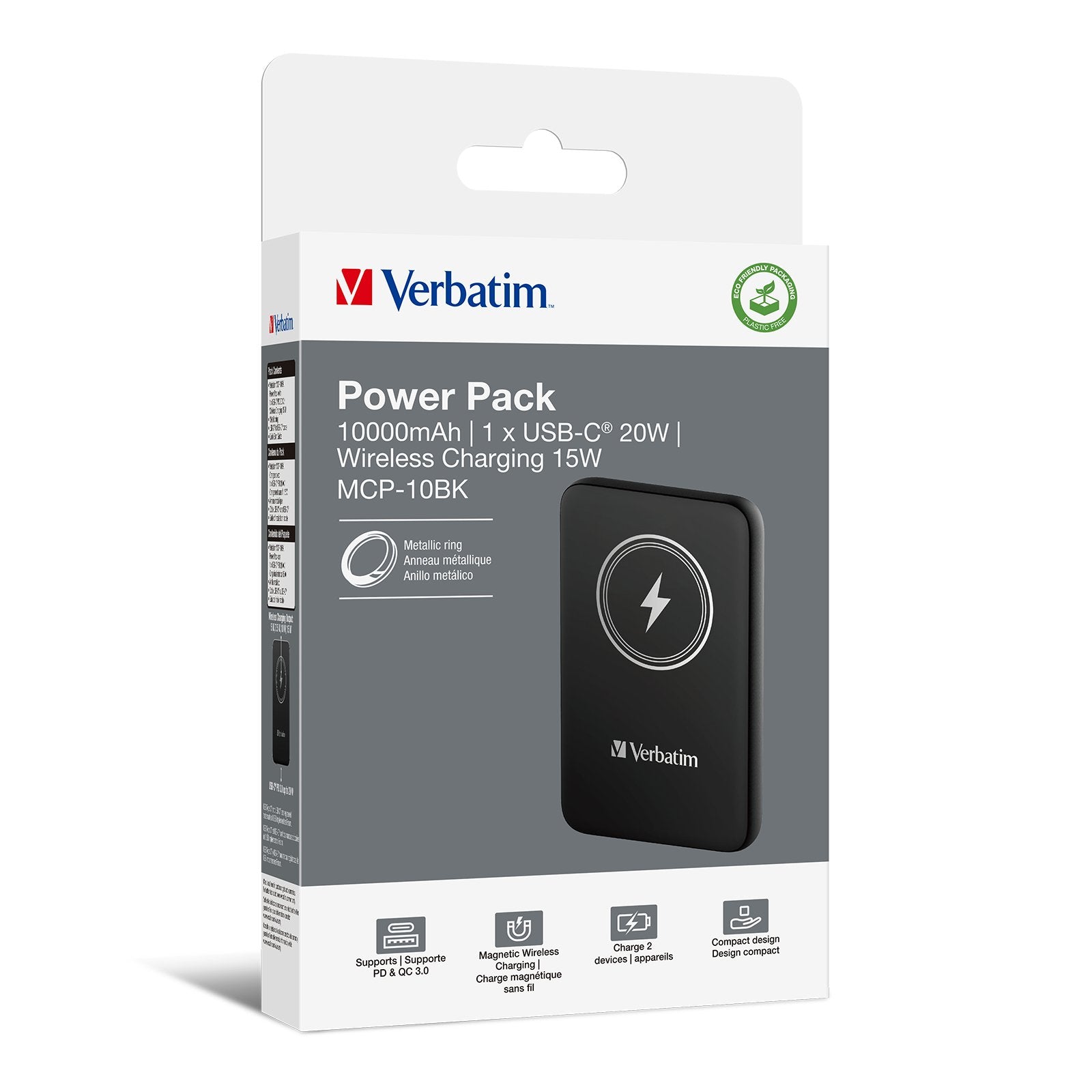 Verbatim Charge ´N´ Go Magnetic Powerbank 10000 Mah Negro