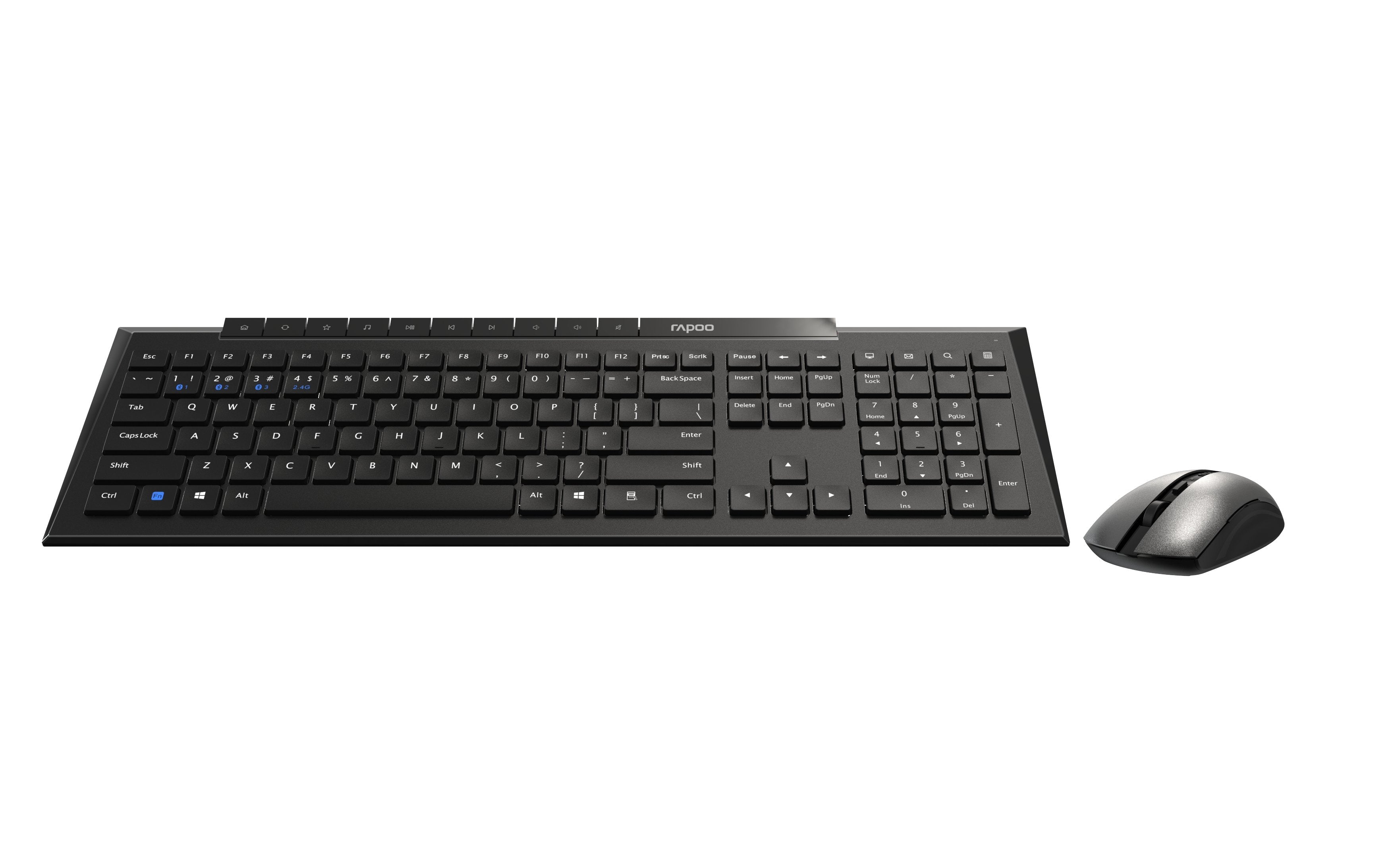 Rapoo 8210m Teclado Ratón Incluido Bluetooth Qwerty Negro