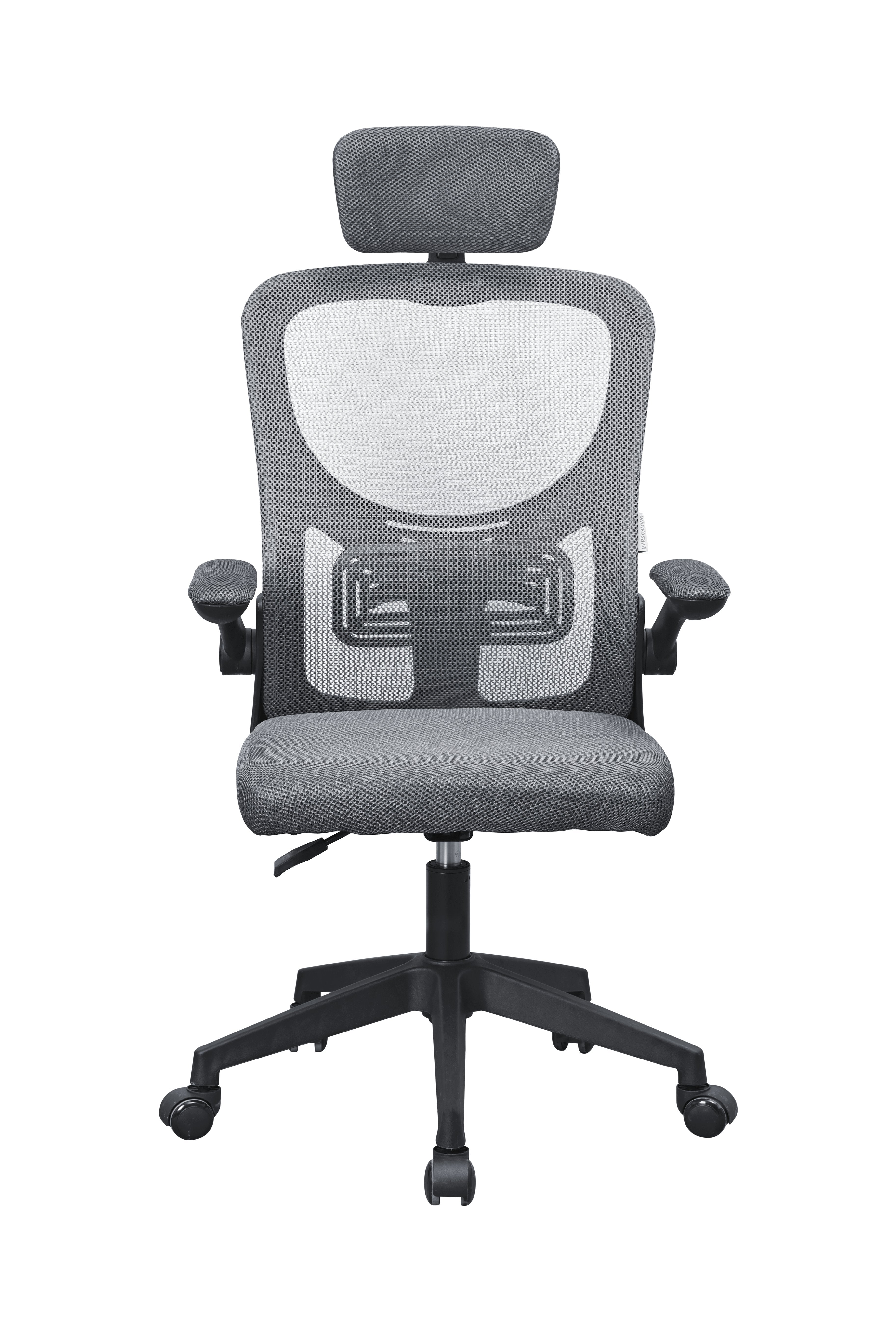 Silla Mgc-Ergo Plus Gris Mars Gaming Reposabrazos Plegables /Pistón Clase 3/ Soporte Lumbar Dinámico Adaptable/ Peso Máximo 120kg/ Malla Transpirable