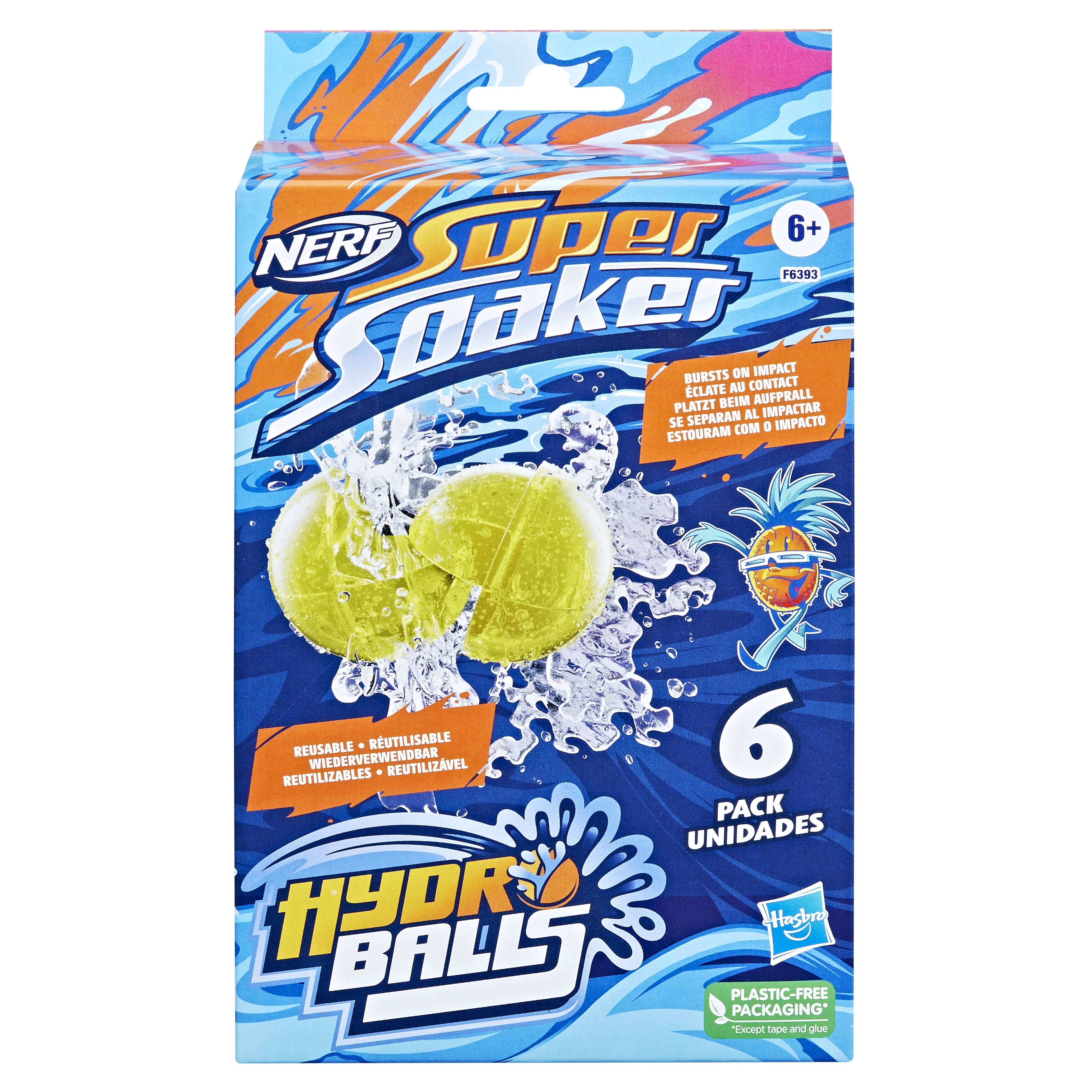 Hasbro Hasbro Nerf Super Soaker Hydro Balls Paquete De 6 Juguetes Acuáticos F63935l0