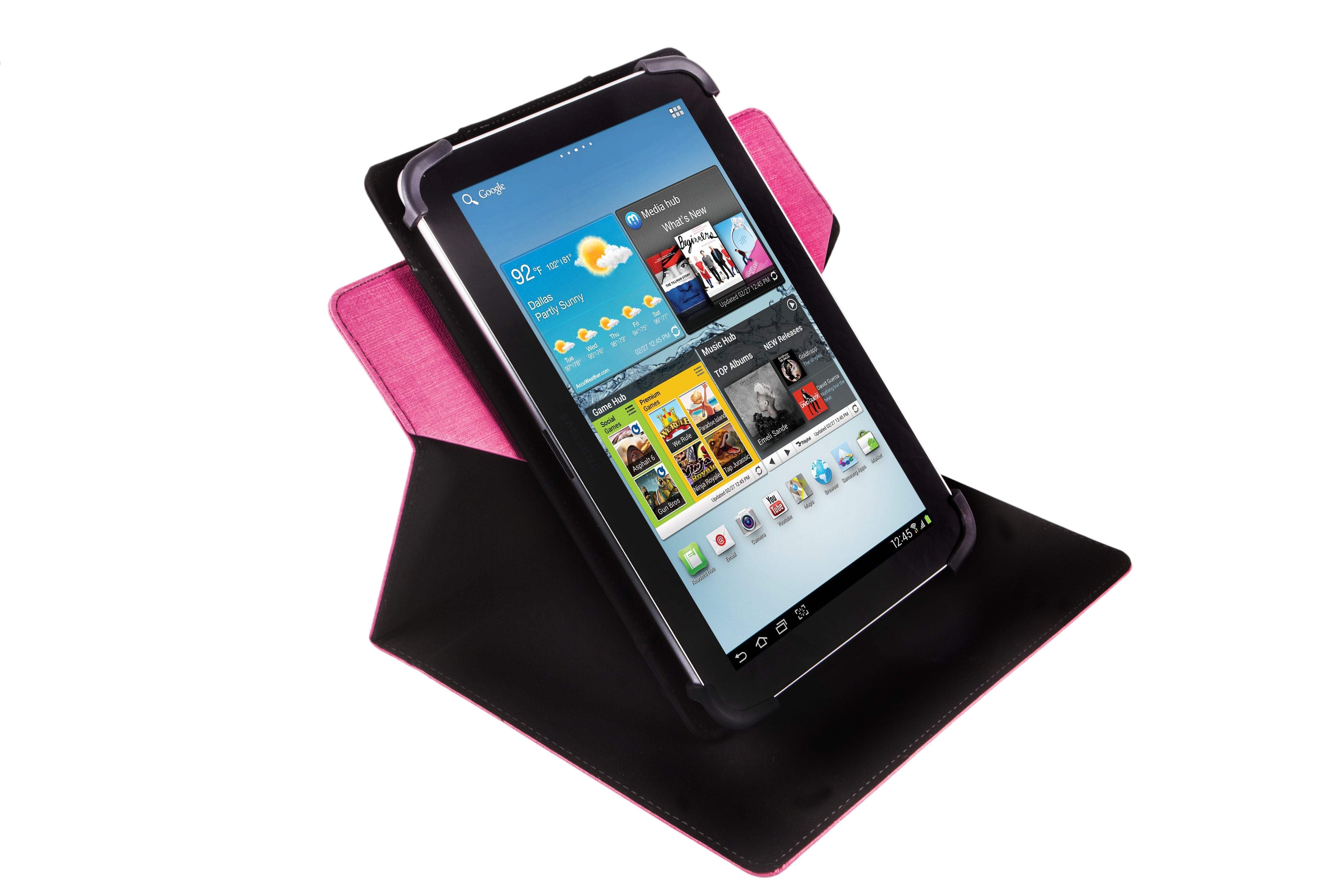 Funda Universal Rotatoria 360º Silver Ht Para Tablet 9-10.1"Rosa