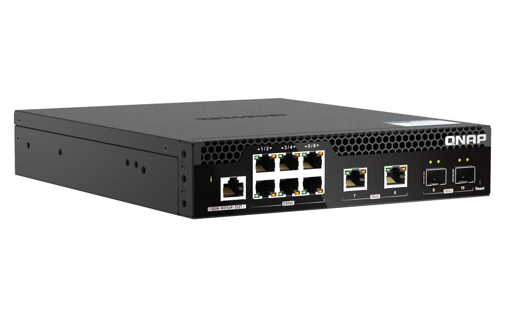 EAN 4711103082799 - QNAP QSW-M2106R-2S2T switch Gestionado L2 10G Ethernet (100/1000/10000) 1U Negro imagen 3