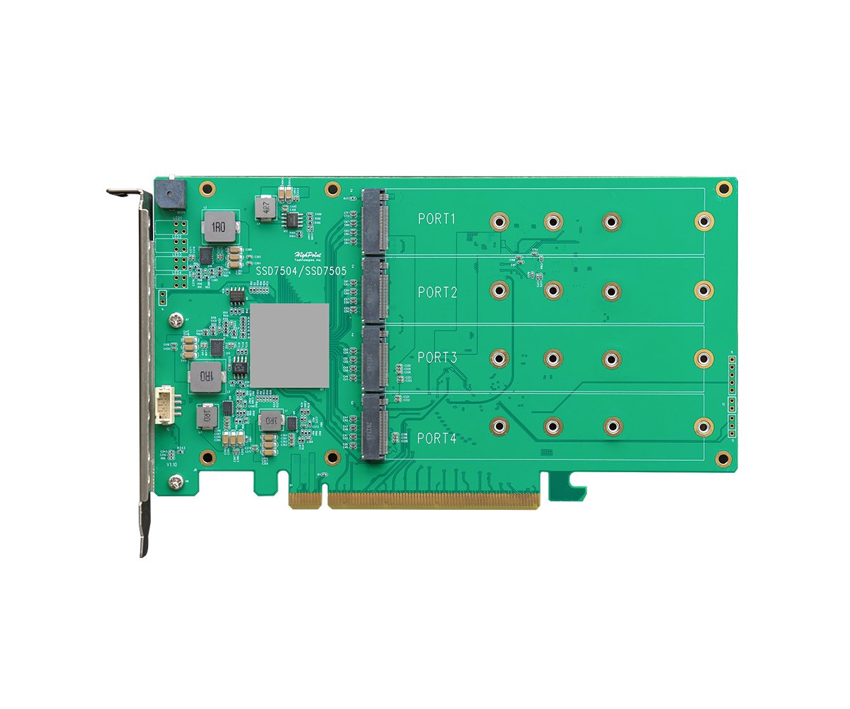Highpoint Ssd7505 Pcie 4.0 > 4x M.2 Nvme Ssd, Tarjeta Raid Ssd7505