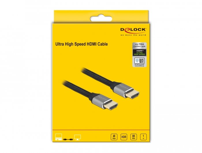 Delock Ultra High Speed Hdmi Cable 48 Gbps 8k 60 Hz Gris 1 M Certificado