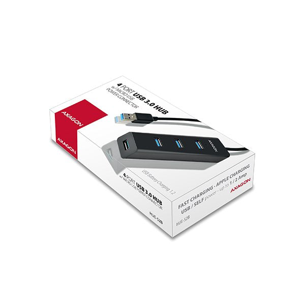 EAN 8595247903525 - Axagon HUE-S2B hub de interfaz USB 3.2 Gen 1 (3.1 Gen 1) Type-A 5000 Mbit/s Negro imagen 11