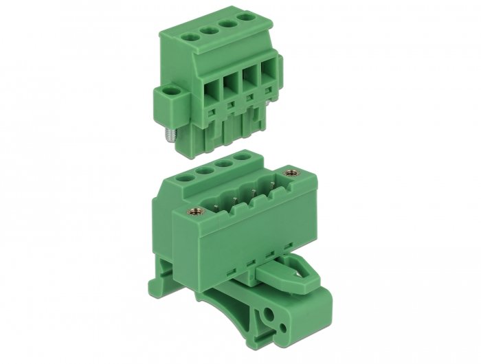 Terminalblock Set Für Hutschienen 4 Pin Mit Schraubverriegelung
