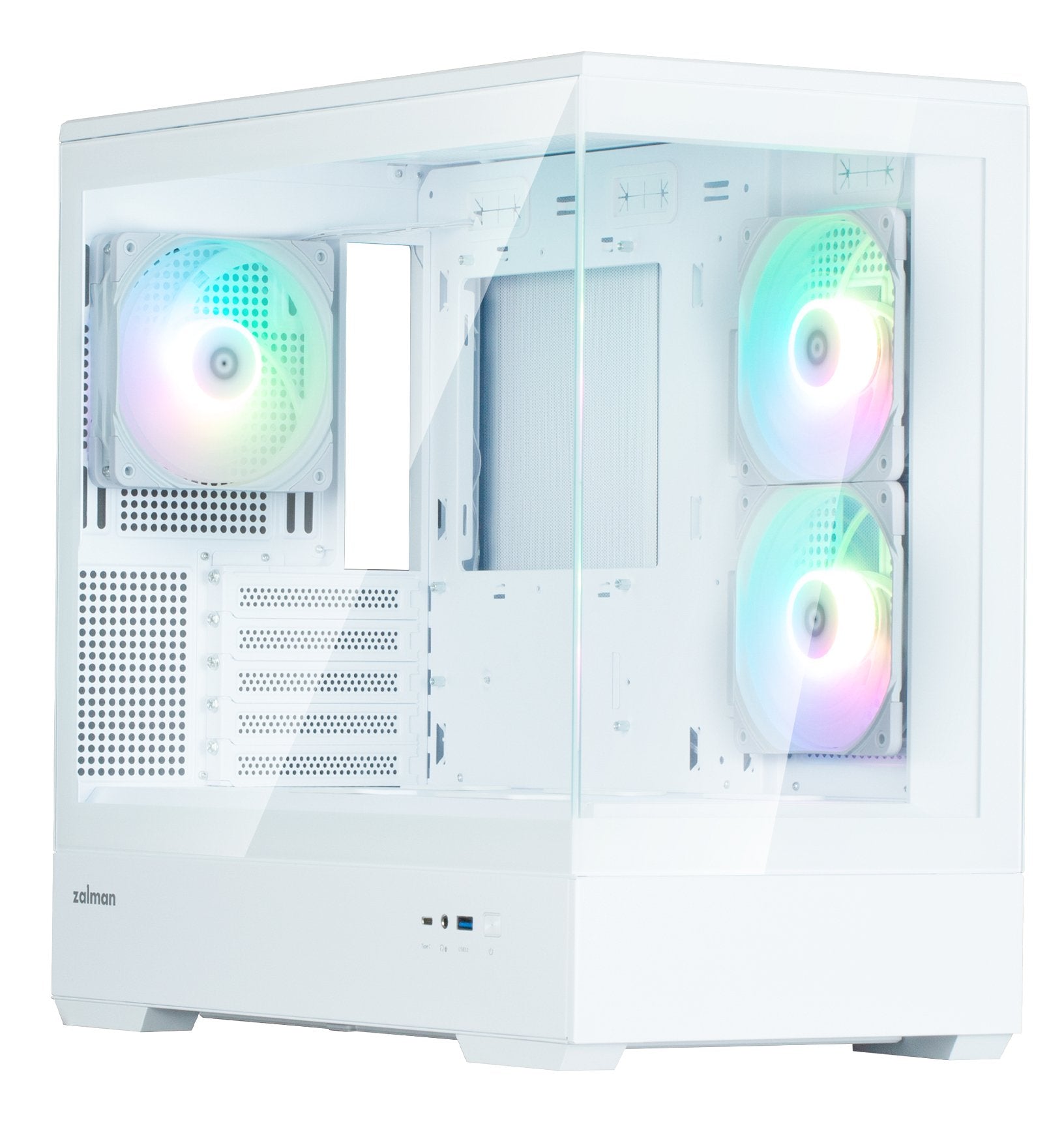 Caja Pc Zalman P30 V2 Microatx Mini Tower 3 Fansrgb Wh