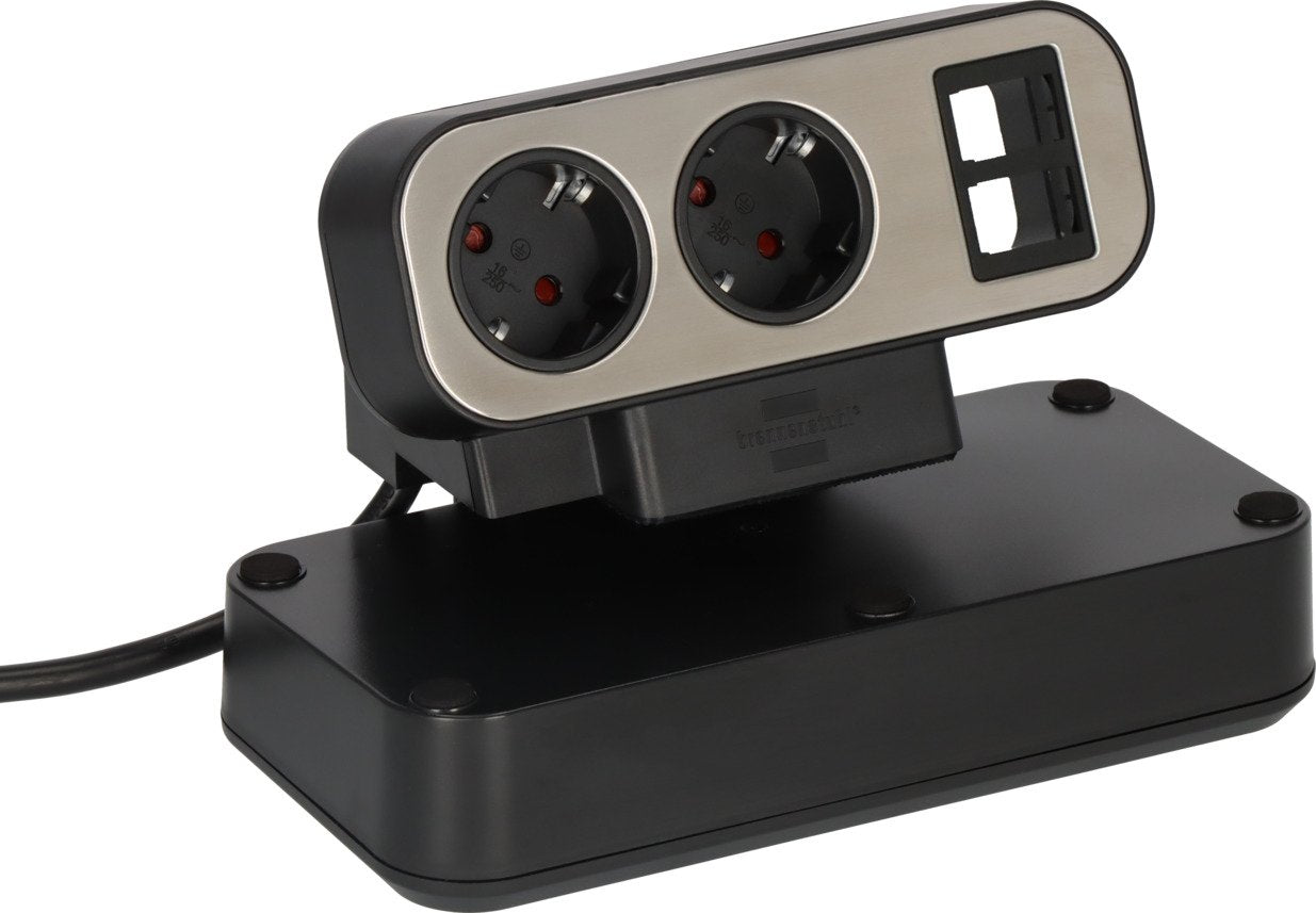 Brennenstuhl 1153580100 Base Múltiple 2 M 10 Salidas Ac Interior Negro, Plata